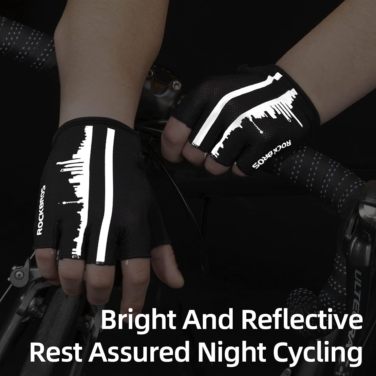 image:imageROCKBROS Bike Gloves for Men Half Finger Biking Glove Cycling Gloves MTB Mountain Road Bicycle Gloves ShockAbsorbing SBR Pad AntiSlip Breathable Summer Unisex WomenAsia M US S