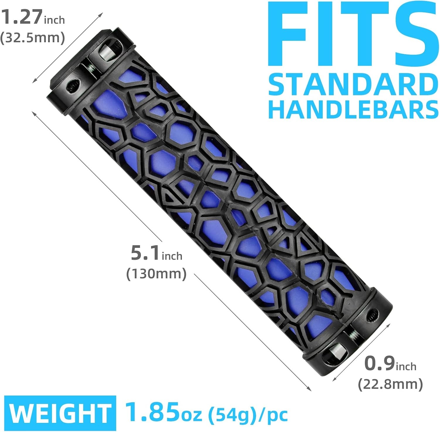 image:imageROCKBROS Bike Handlebar Grips Double Lockon Bike Grips NonSlip Bicycle Handlebar Grips for MTB BMX Scooters Folding Bikes 222mmA2 Blue