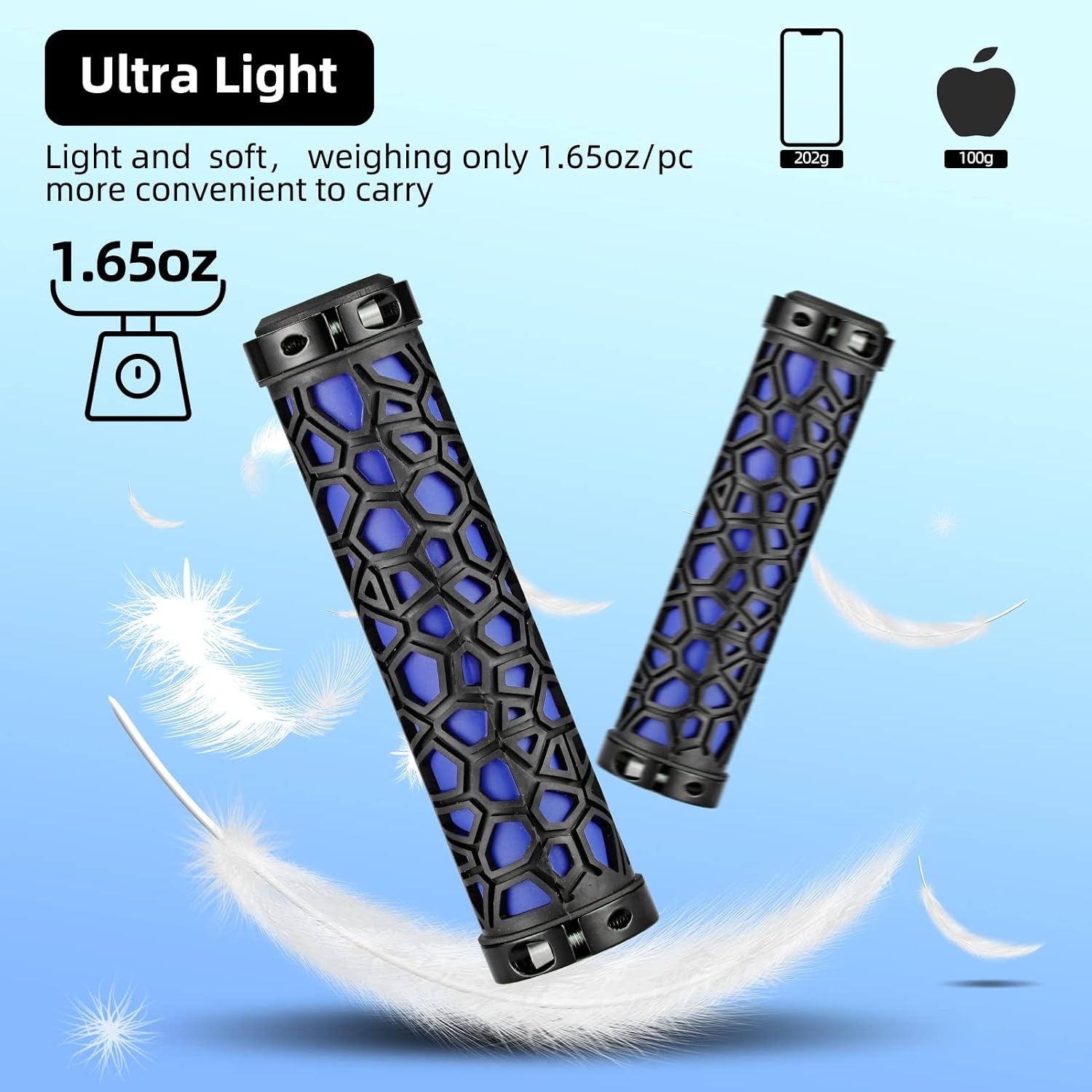 image:imageROCKBROS Bike Handlebar Grips Double Lockon Bike Grips NonSlip Bicycle Handlebar Grips for MTB BMX Scooters Folding Bikes 222mmA2 Blue