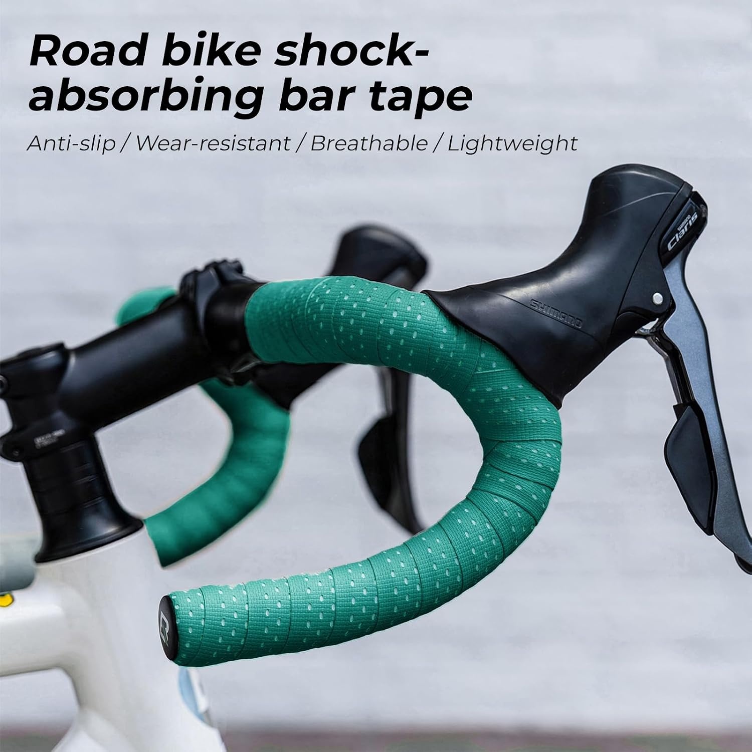 image:imageROCKBROS Bike Handlebar Tape for Road Bike Grip Tape Bicycle Handlebar Grip Tape Wraps Set of 2GreenGreen