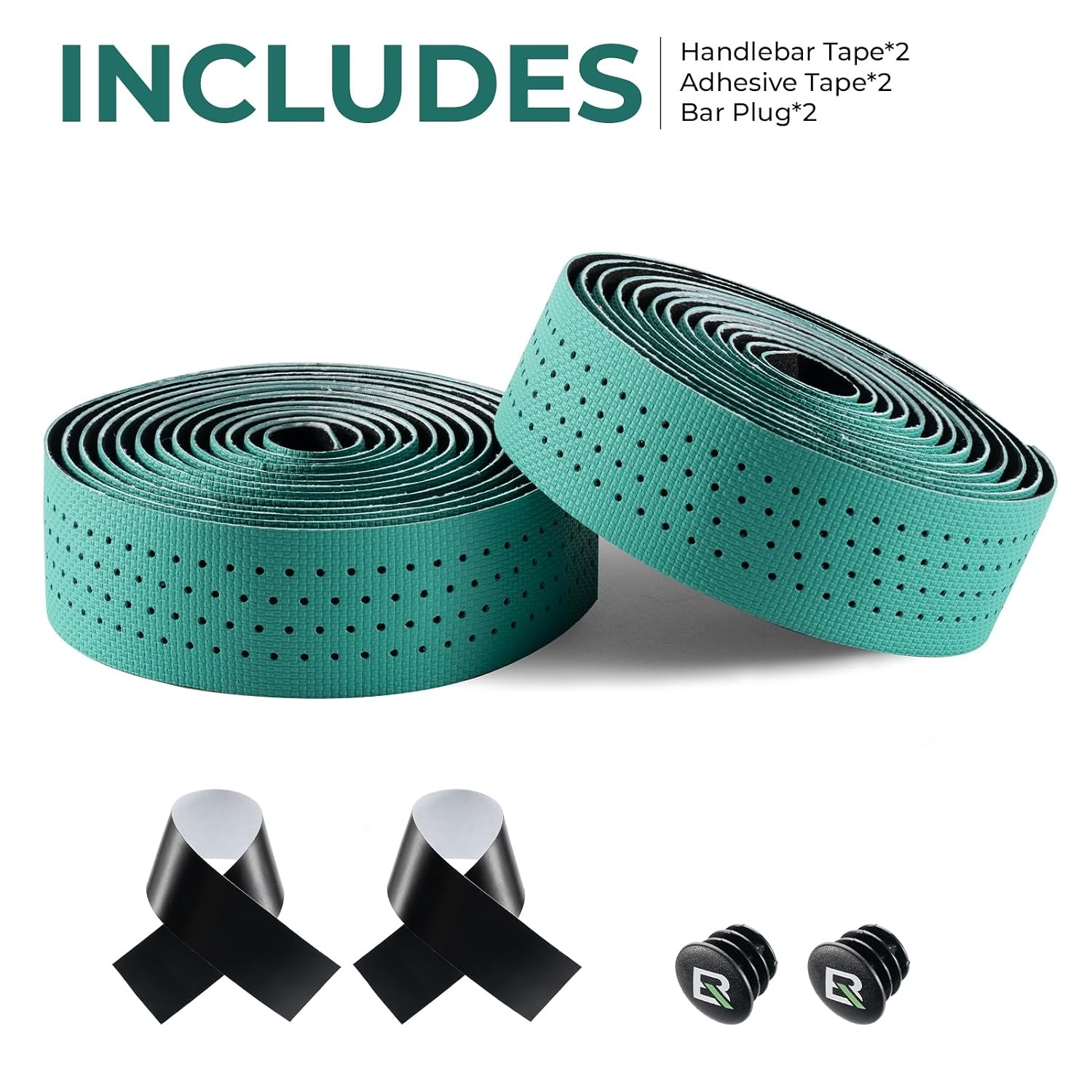 image:imageROCKBROS Bike Handlebar Tape for Road Bike Grip Tape Bicycle Handlebar Grip Tape Wraps Set of 2GreenGreen