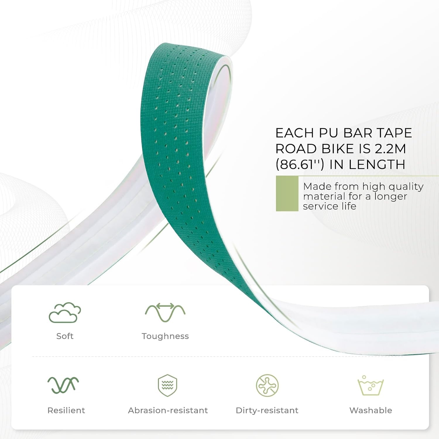 image:imageROCKBROS Bike Handlebar Tape for Road Bike Grip Tape Bicycle Handlebar Grip Tape Wraps Set of 2GreenGreen