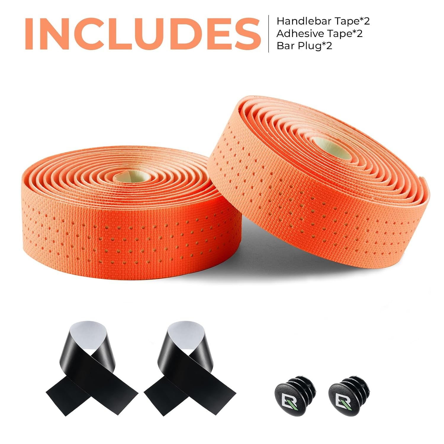 image:imageROCKBROS Bike Handlebar Tape for Road Bike Grip Tape Bicycle Handlebar Grip Tape Wraps Set of 2GreenOrange