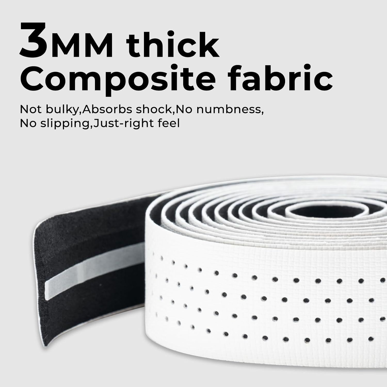 image:imageROCKBROS Bike Handlebar Tape for Road Bike Grip Tape Bicycle Handlebar Grip Tape Wraps Set of 2GreenWhite on Black