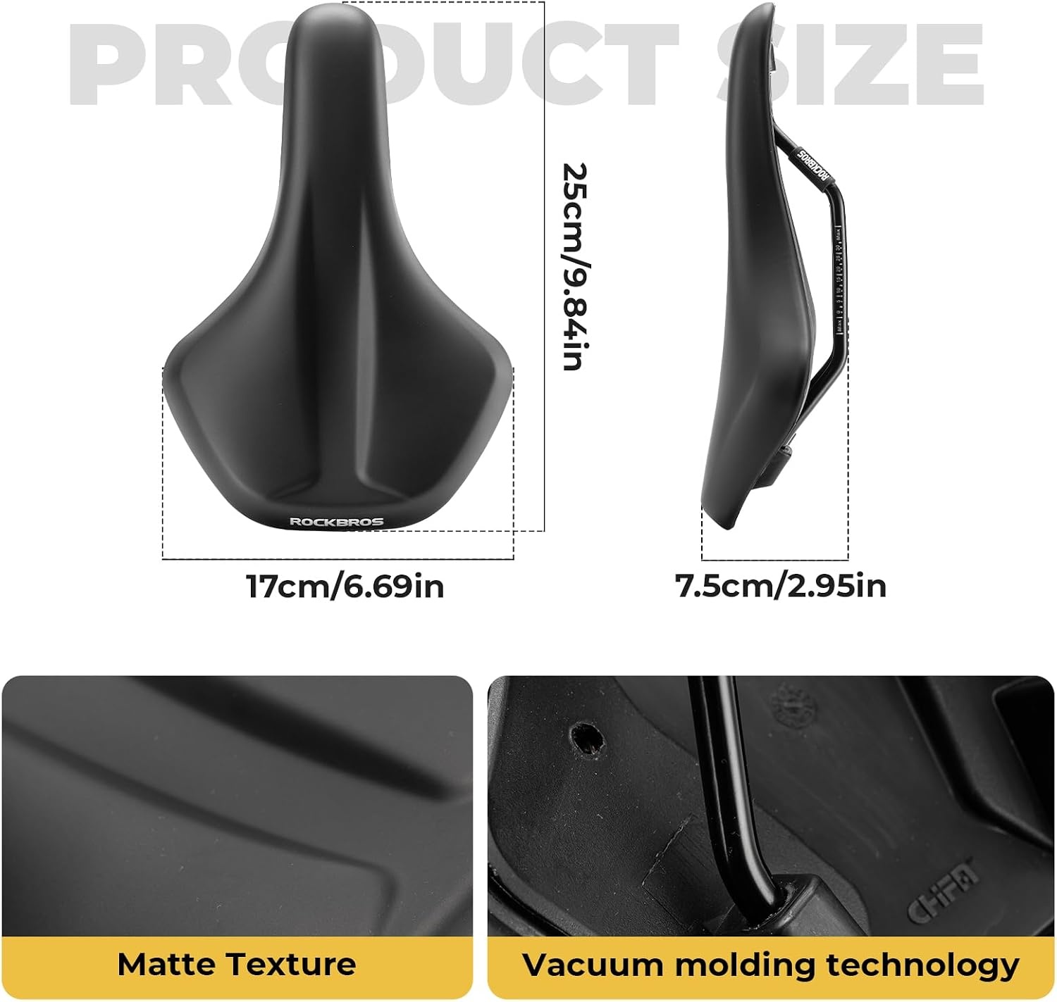 image:imageROCKBROS Bike Seat for Men Women Road Bike Saddle Breathable amp ergon Saddle for MTB RoadampFolding Comfortable Bicycle Seat