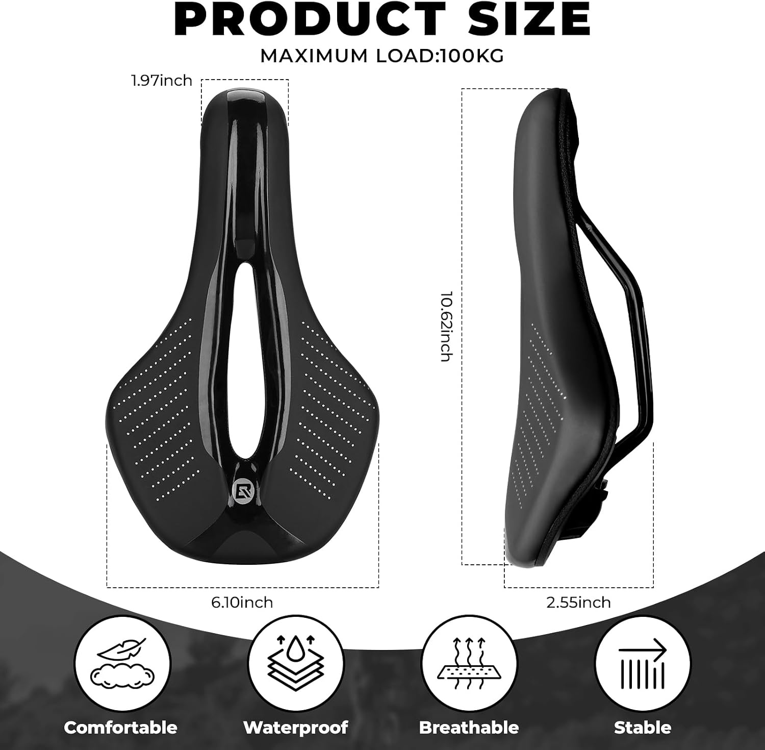 image:imageROCKBROS Bike Seats for Men Women Breathable amp Ergon Bike Saddles Comfortable Bike Seat Waterproof Foam Seat Cushion for Road Bike MTB