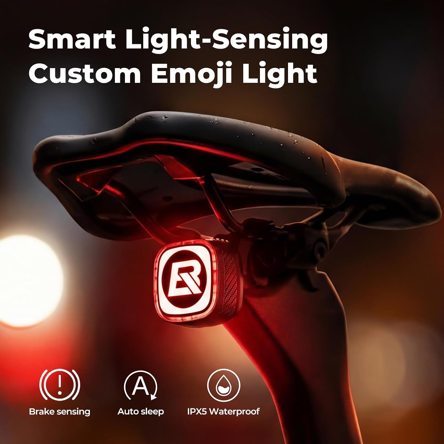 image:imageROCKBROS Bike Tail Light SmartTypeC 400mAh Batteryamp Adjustable AngleDual Mounting Bicycle Rear LightsIPX5 WaterproofCycling Safety Taillight Accessories for Men Women KidsLittle Spider