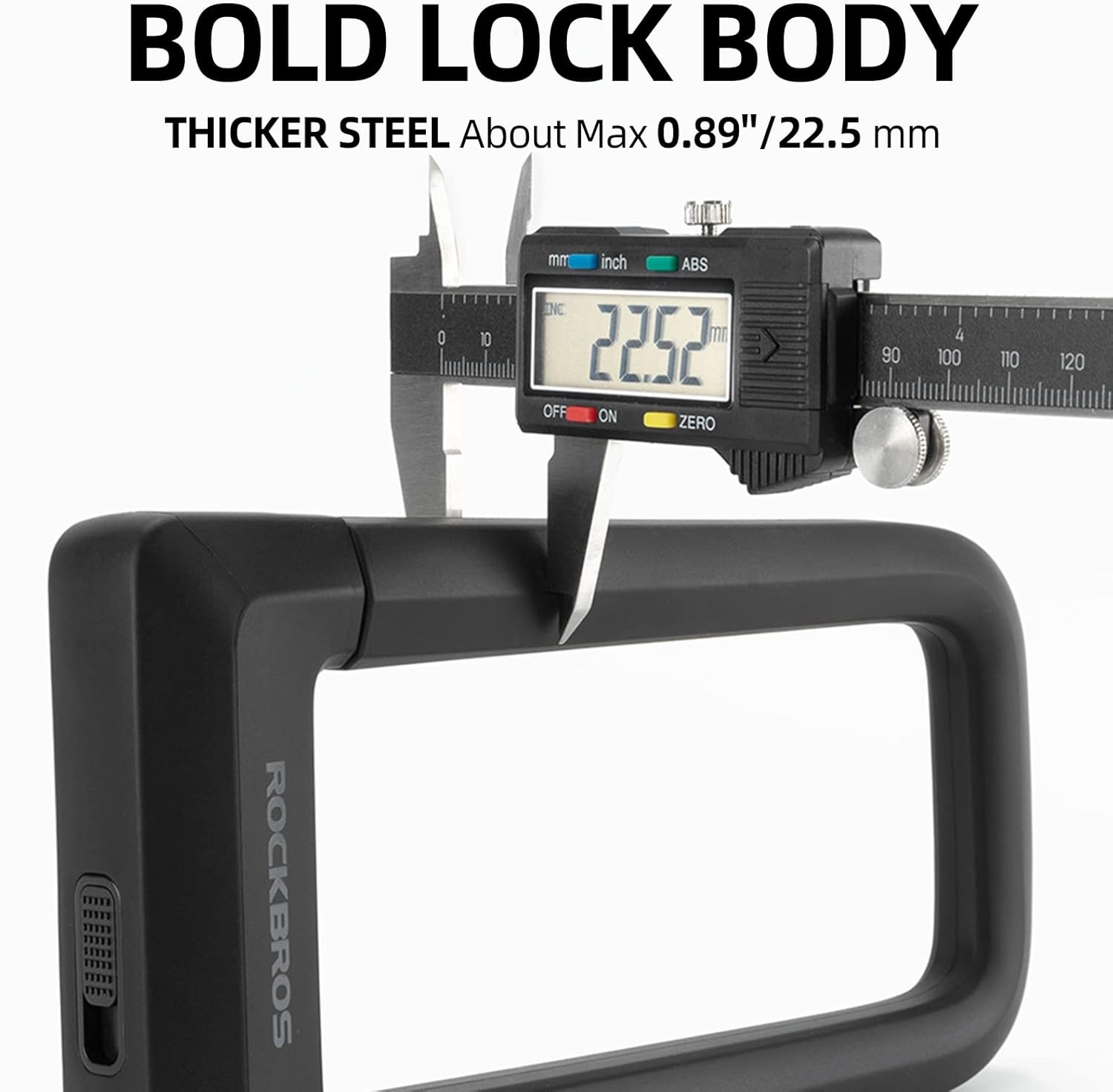 image:imageROCKBROS Bike U Lock Heavy Duty Anti Theft with Cable Silicone Cover Max 225MM Bike U LockKeysMounting BracketU Lock and Cable
