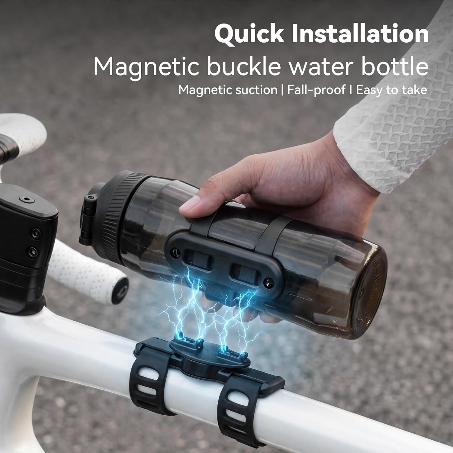 image:imageROCKBROS Bike Water Bottle BPAFree Cycling Water Bottle 24oz Magnetic Mount for MTB Road Bike Motorcycle Wheelchair