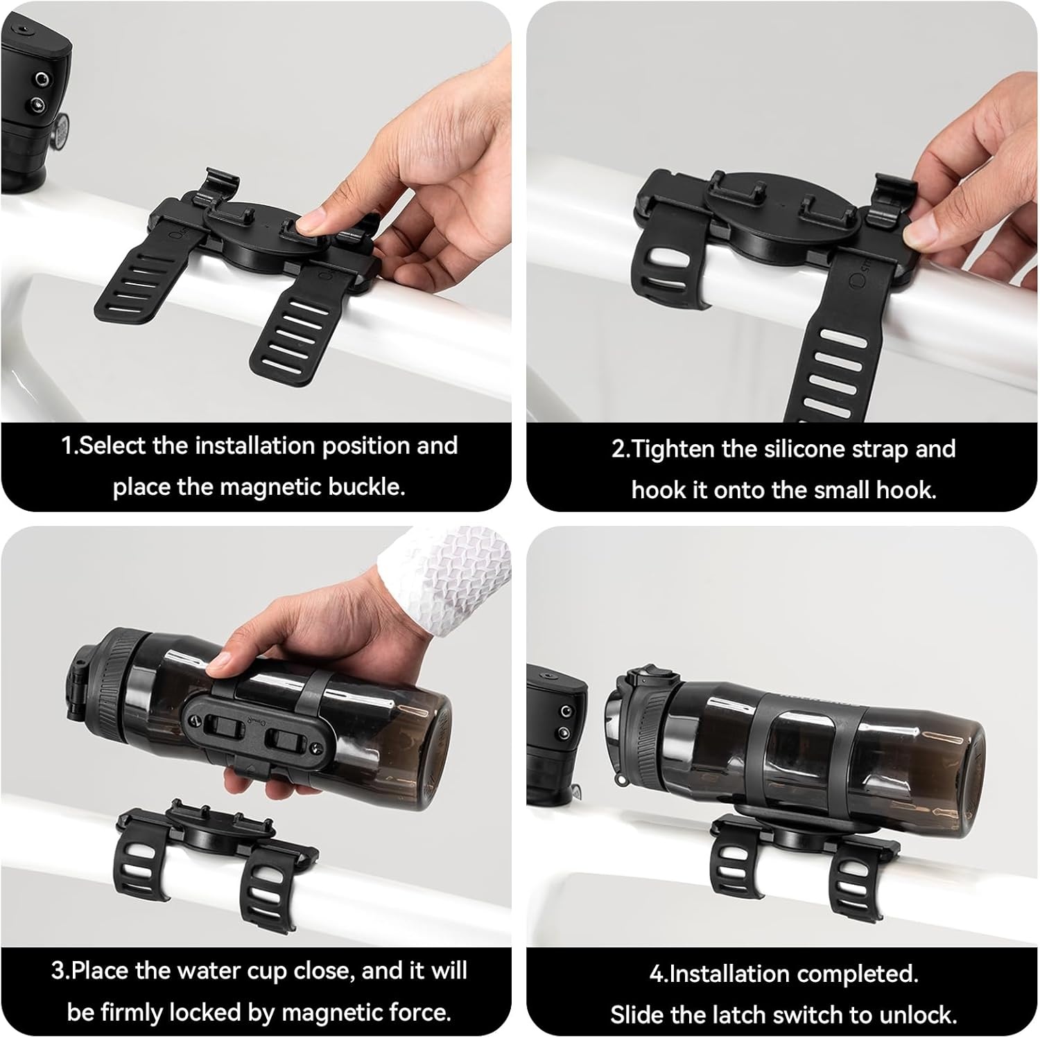image:imageROCKBROS Bike Water Bottle BPAFree Cycling Water Bottle 24oz Magnetic Mount for MTB Road Bike Motorcycle Wheelchair
