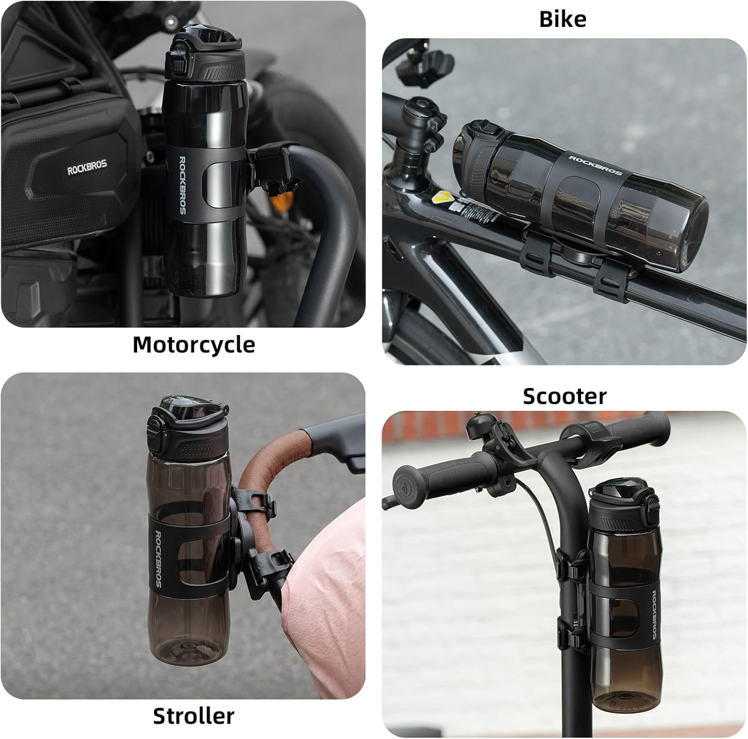 image:imageROCKBROS Bike Water Bottle BPAFree Cycling Water Bottle 24oz Magnetic Mount for MTB Road Bike Motorcycle Wheelchair