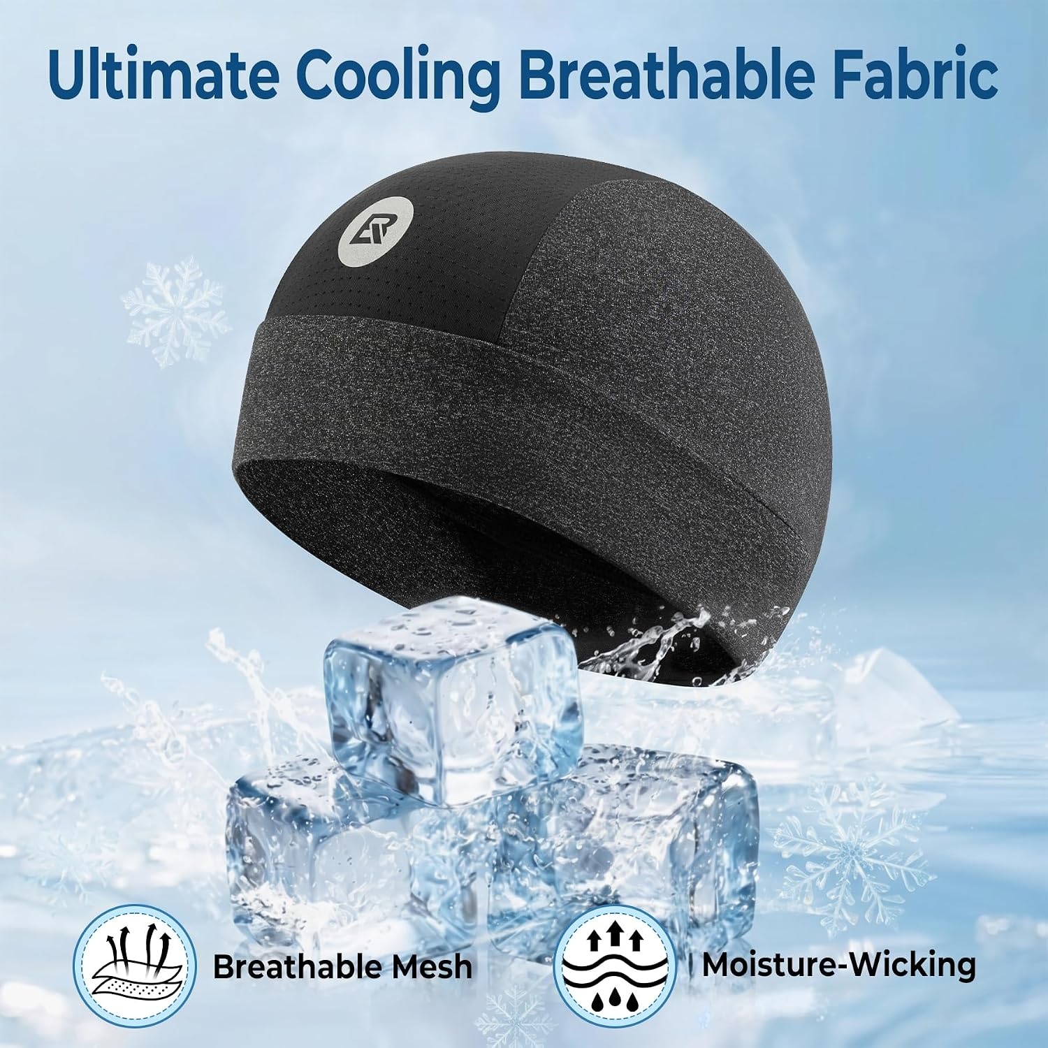 image:imageROCKBROS Cooling Skull Caps for Men WomenHard Hat Liner Helmet Liner Cycling Cap Motorcycle Sweat Wicking Head Wrap 2 PacksHemp Gray 2packs
