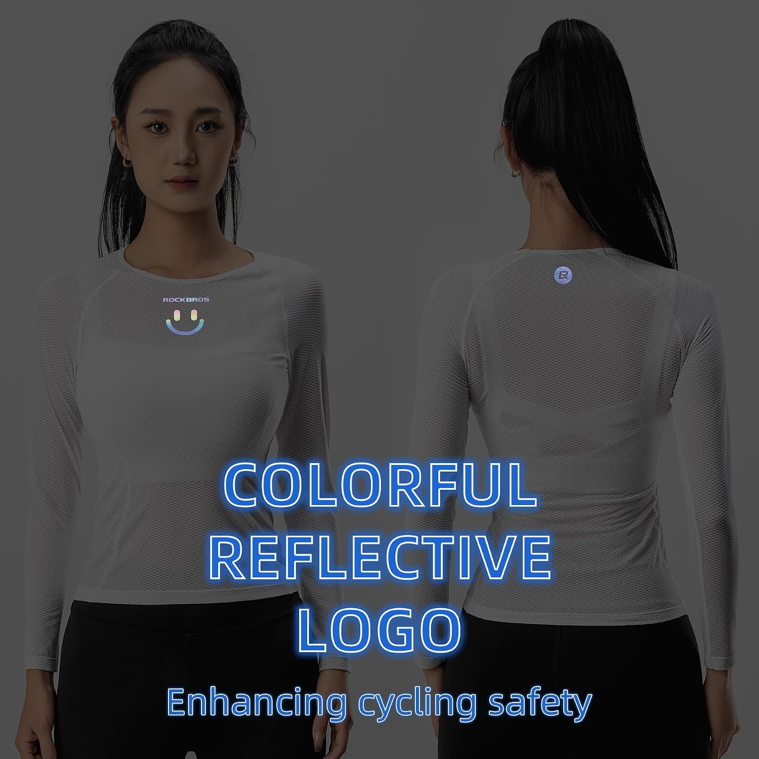 image:imageROCKBROS Cycling Base Layer Women Quick Dry Long Sleeve Cycling Jersey Compression Mesh Undershirt Breathable Biker Shirts Pink XLargeXXLarge
