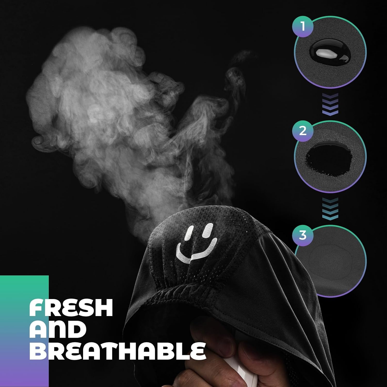 image:imageROCKBROS Cycling Cap Cooling Skull Cap Helmet Liner with Sun Visor Sun Protection Running Bike Hat for Men WomenWhite and Bluepurple Ombre