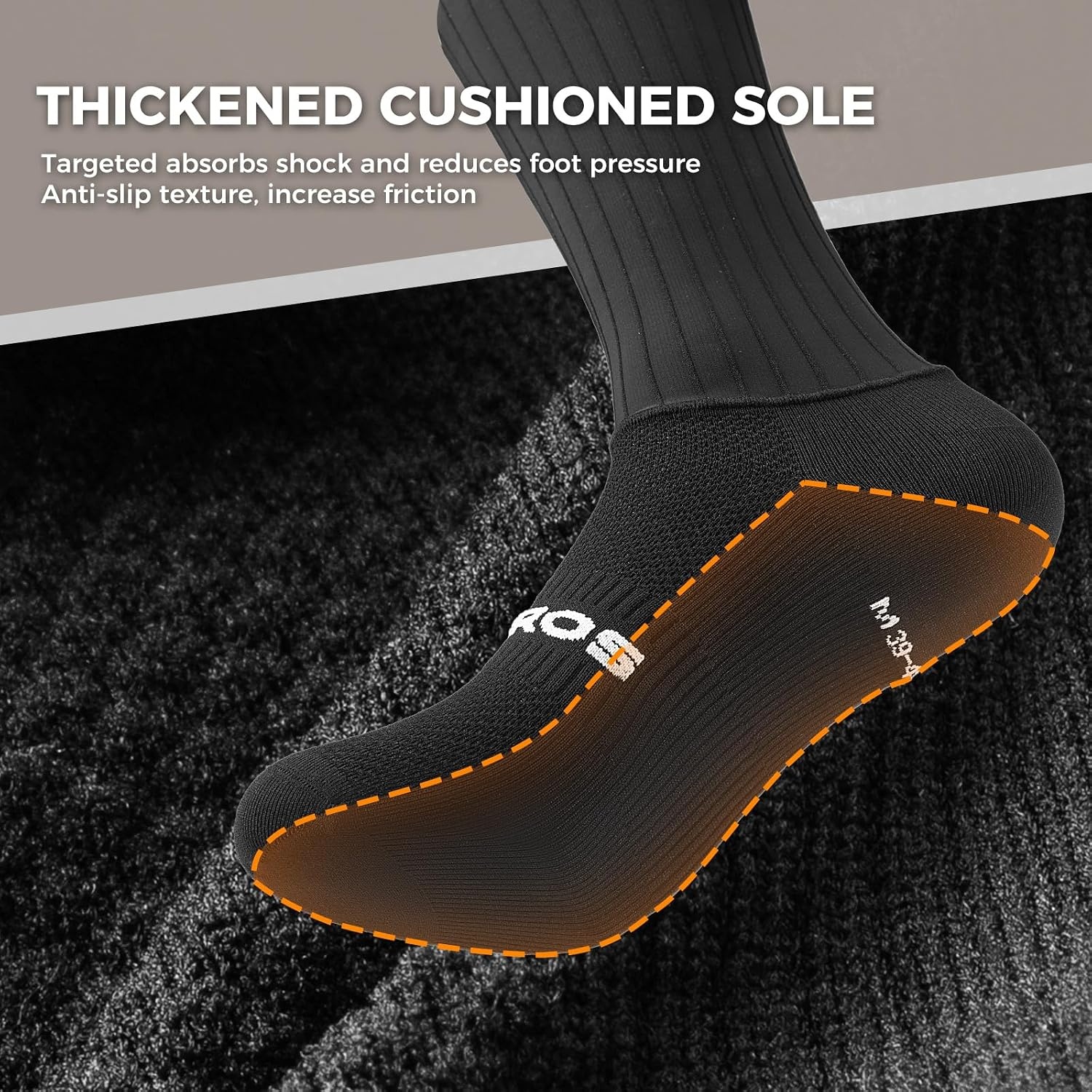image:imageROCKBROS Cycling Compression SocksCrew LengthNonSlipBreathableampWickingRoadBike Sports and Running for Men Women3PacksWhite Stripes3 Pairs