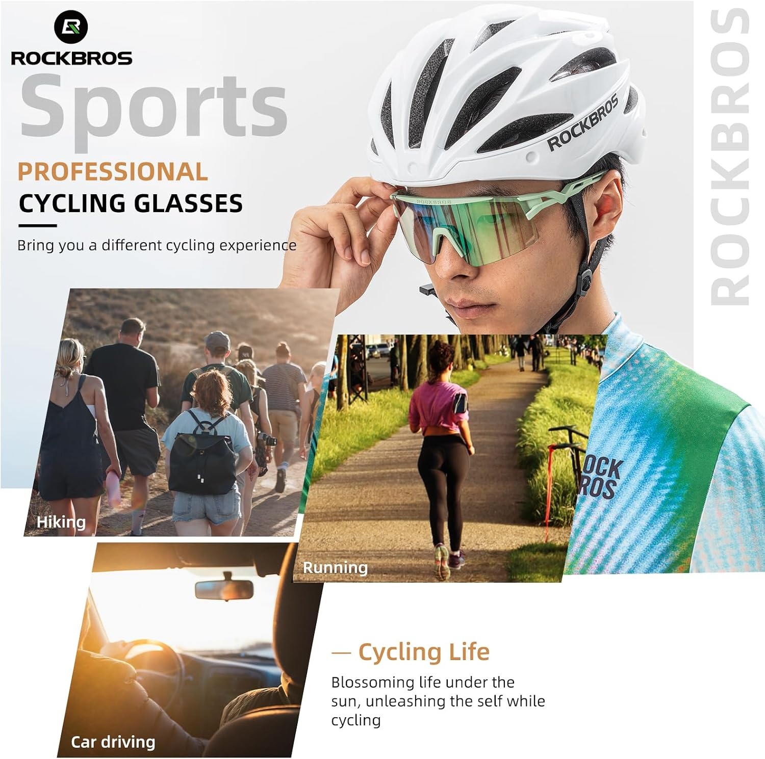 image:imageROCKBROS Cycling Glasses Colourchanging UV Protection Against Wind and Sand Sports Glasses for Men Women Cycling GogglesGreen