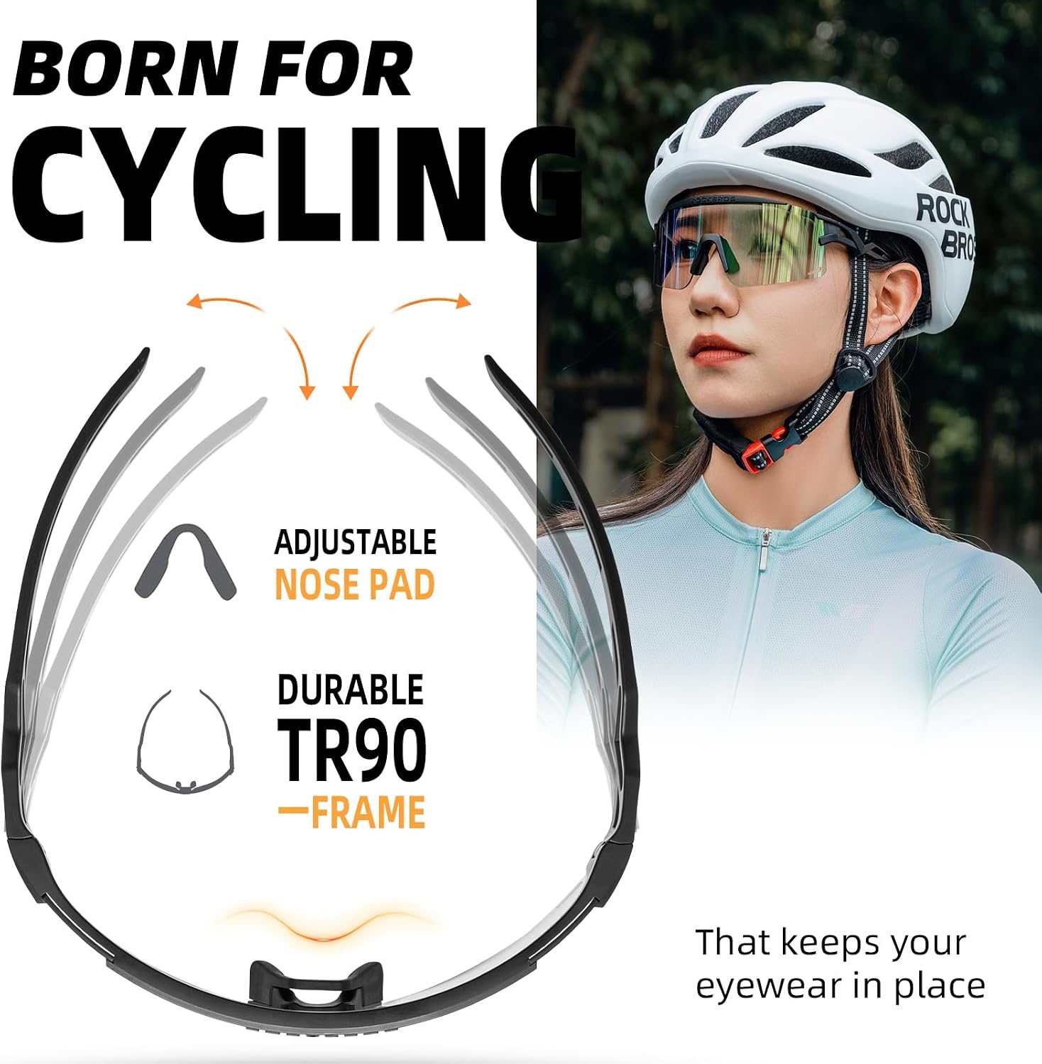 image:imageROCKBROS Cycling Glasses Colourchanging UV Protection Against Wind and Sand Sports Glasses for Men Women Cycling GogglesGrey