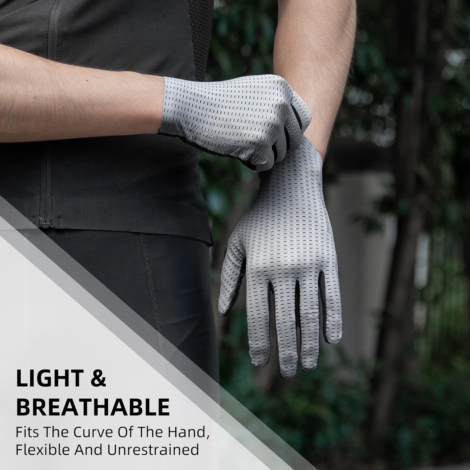 image:imageROCKBROS Cycling Gloves Mountain Bike Gloves Full Finger Cycling Gloves AntiSlip Bicycle Gloves for Men Women Cycling Sportsgrey