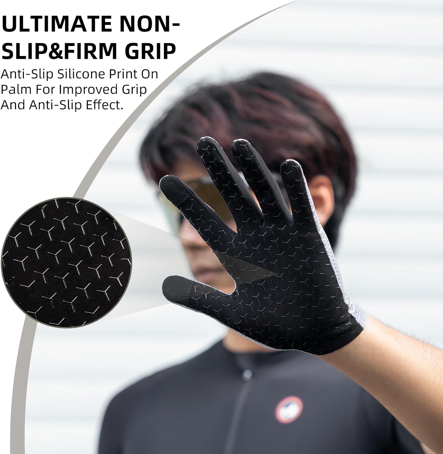 image:imageROCKBROS Cycling Gloves Mountain Bike Gloves Full Finger Cycling Gloves AntiSlip Bicycle Gloves for Men Women Cycling Sportsgrey