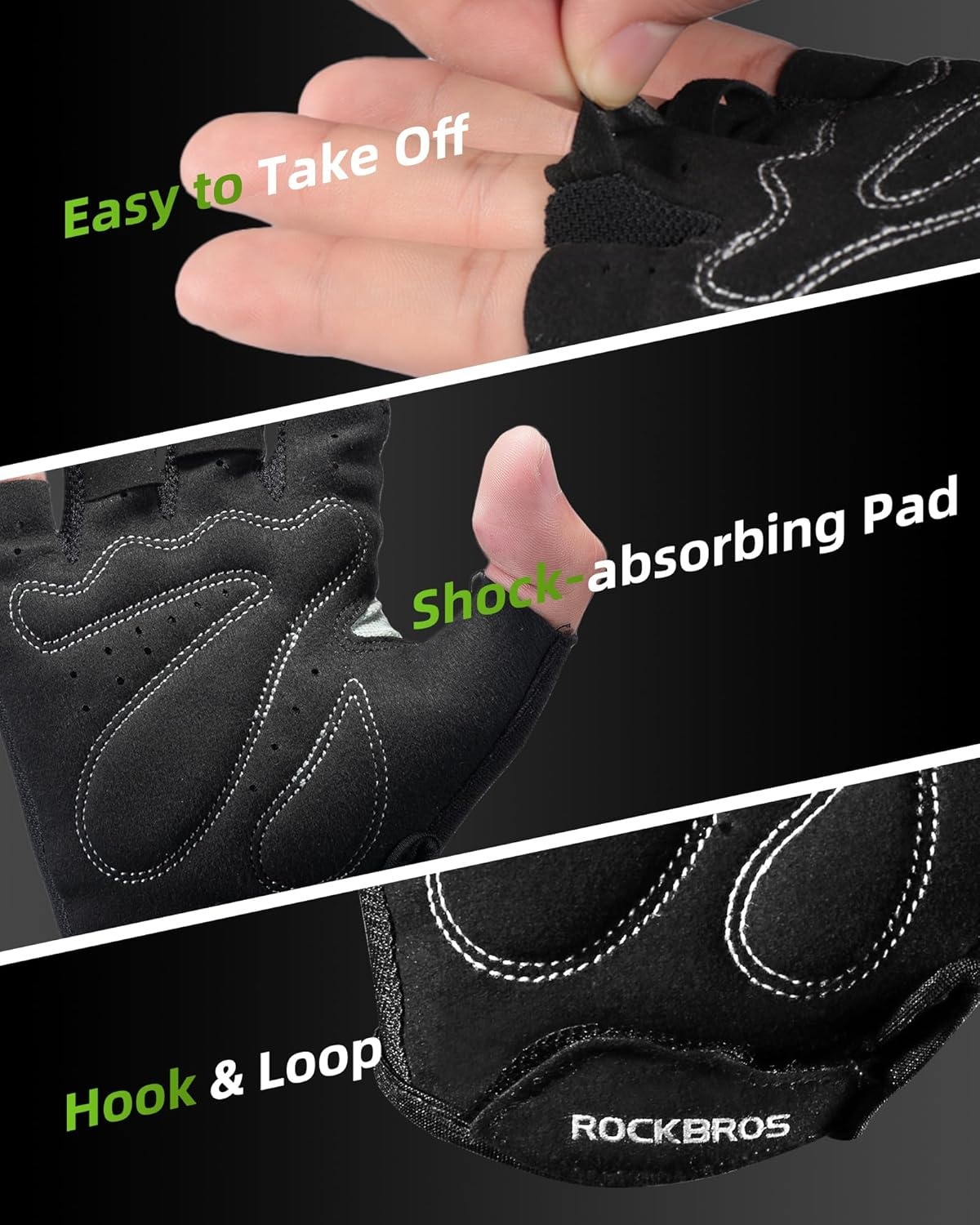 image:imageROCKBROS Cycling Gloves for Men Women Breathable Bike Gloves Half Finger Gloves for Daily Cycling Workout Outdoor SportsBlue