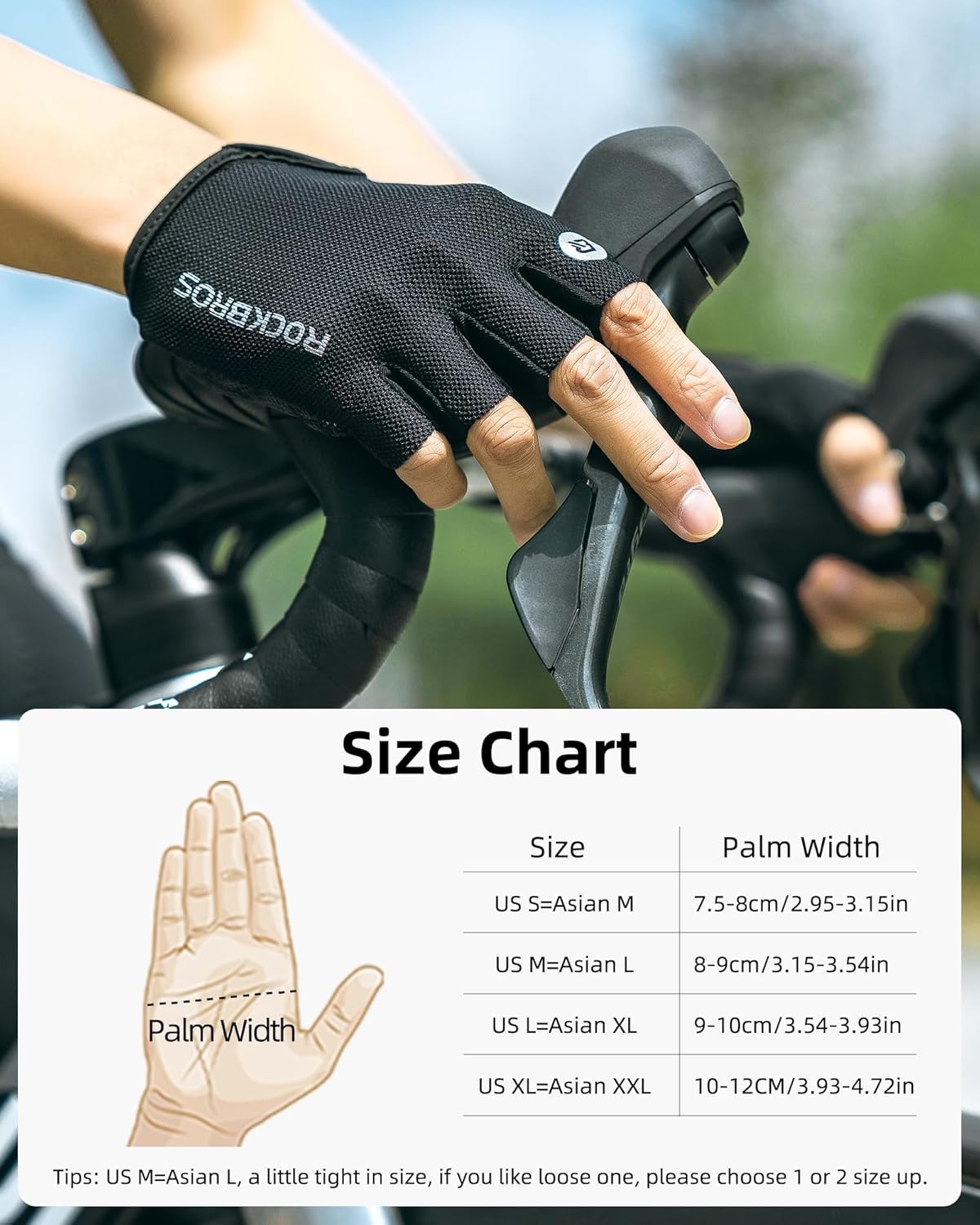 image:imageROCKBROS Cycling Gloves for Men Women Breathable Bike Gloves Half Finger Gloves for Daily Cycling Workout Outdoor SportsBlue