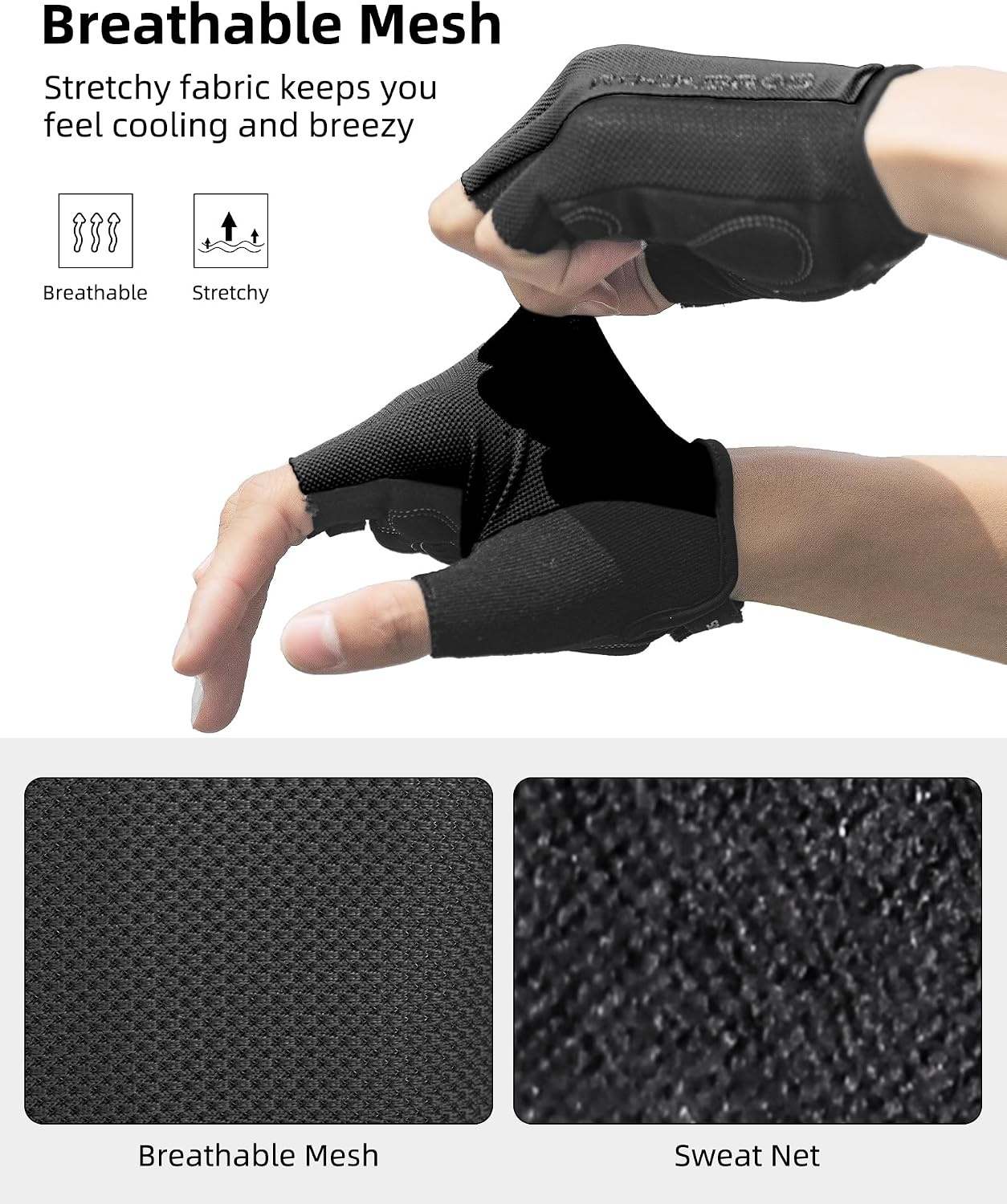 image:imageROCKBROS Cycling Gloves for Men Women Breathable Bike Gloves Half Finger Gloves for Daily Cycling Workout Outdoor SportsRed