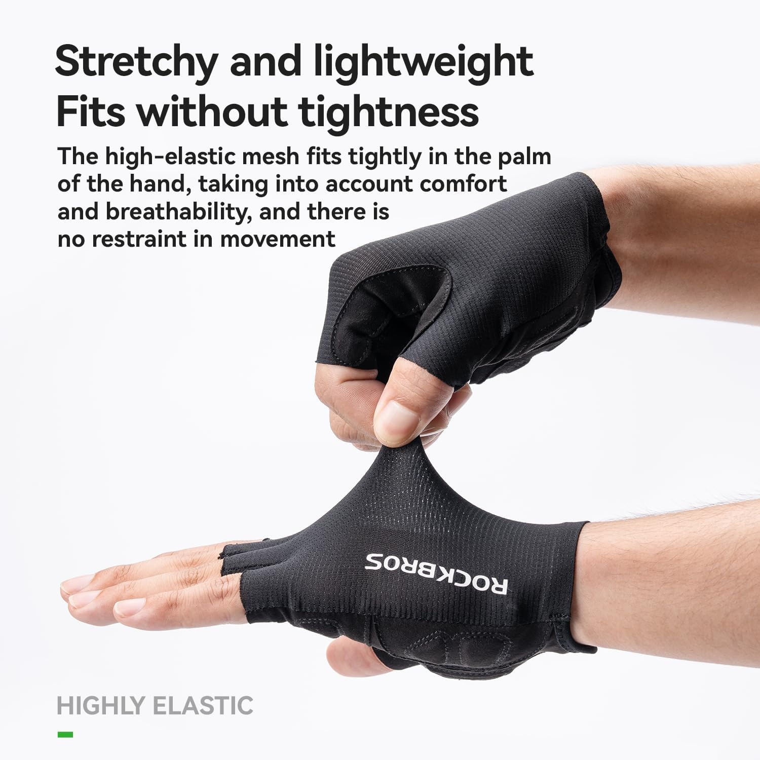 image:imageROCKBROS Cycling Gloves for Men Women Breathable Gel Pad Road Mountain Bike Gloves Touch Screen AntiSlip MTB Gloves for Cycling Workout Outdoor SportsBreathable Half White