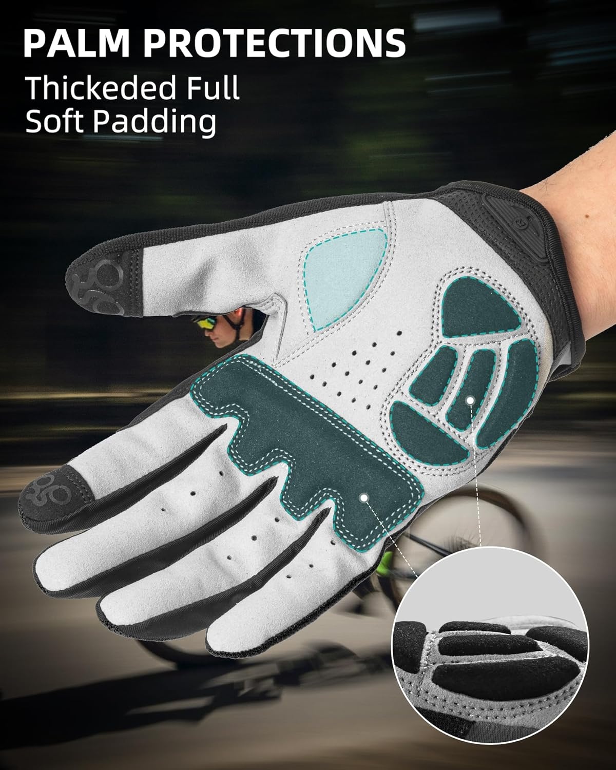 image:imageROCKBROS Cycling Gloves for Men Women Breathable Gel Pad Road Mountain Bike Gloves Touch Screen AntiSlip MTB Gloves for Cycling Workout Outdoor SportsFull Black