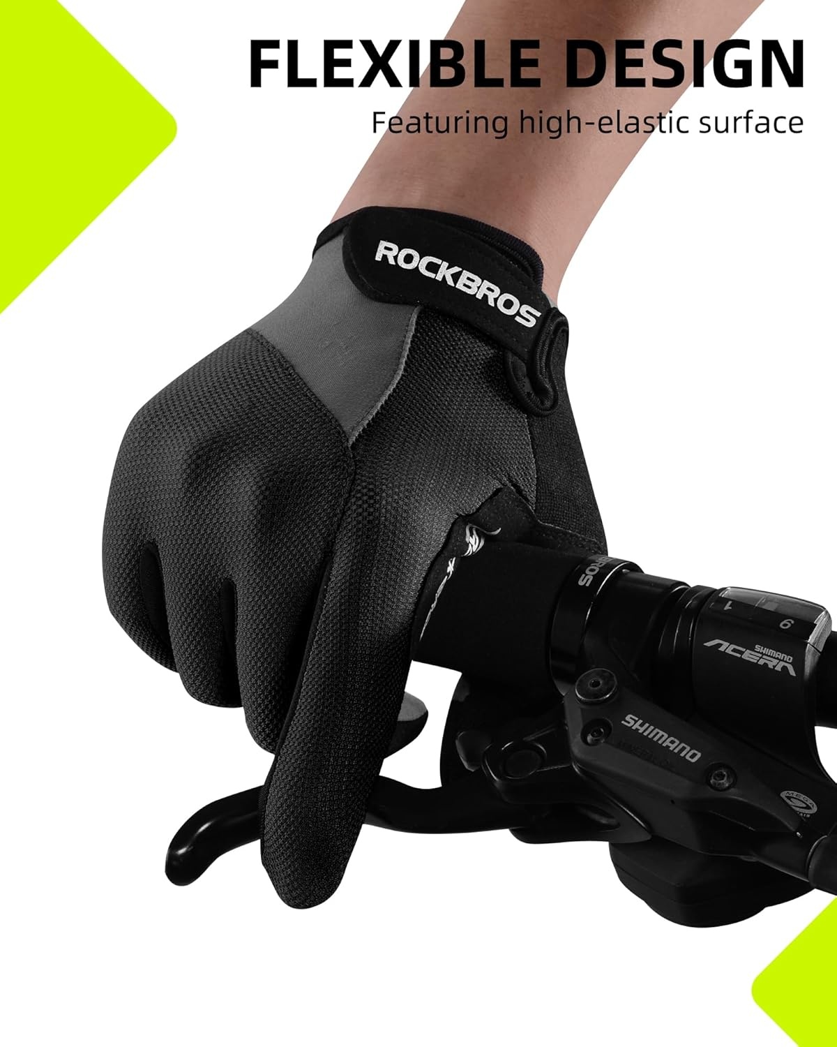 image:imageROCKBROS Cycling Gloves for Men Women Breathable Gel Pad Road Mountain Bike Gloves Touch Screen AntiSlip MTB Gloves for Cycling Workout Outdoor SportsFull Black