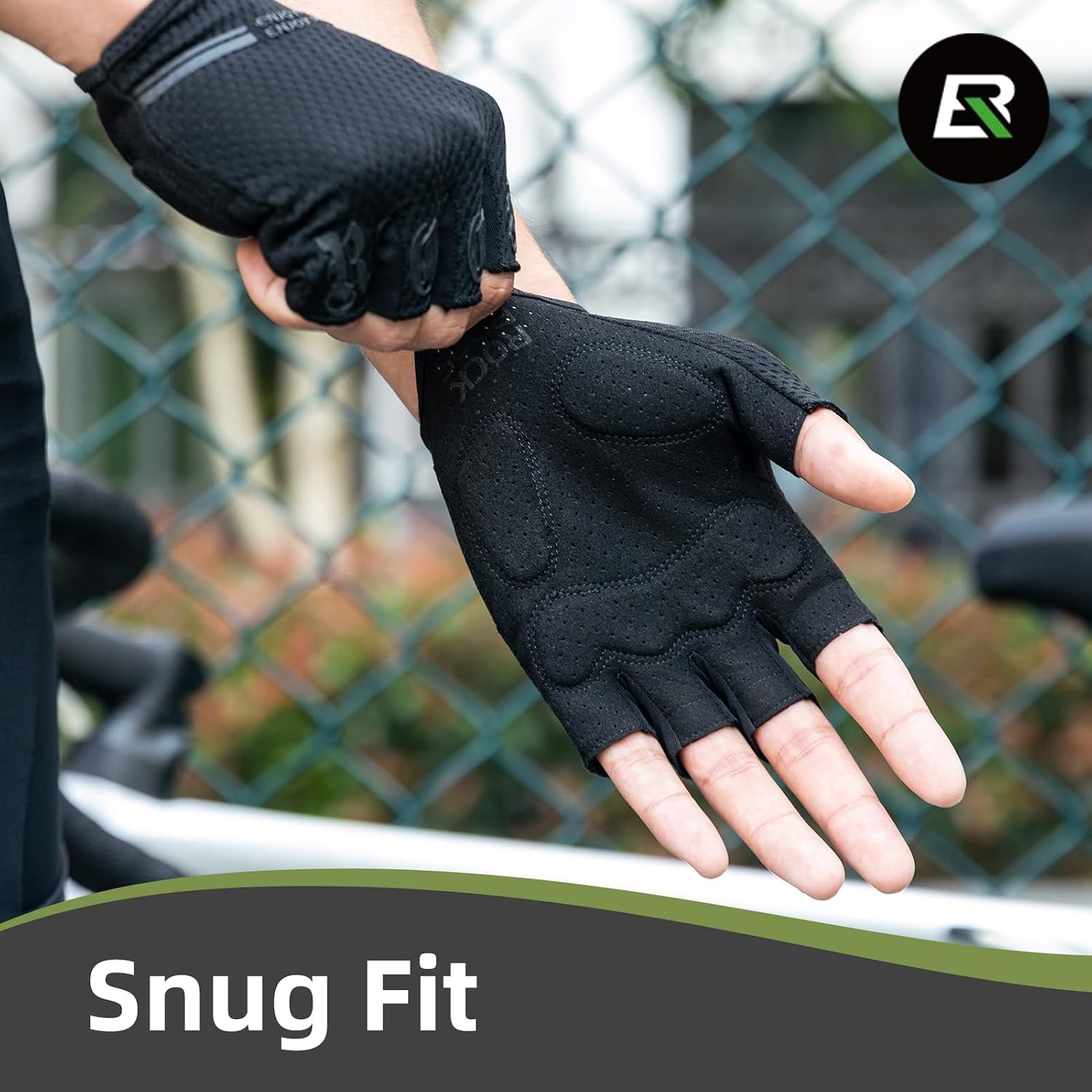 image:imageROCKBROS Cycling Gloves for Men Women Half Finger Breathable Bike Gloves ShockAbsorbing Padded Gloves for Cycling Workout Outdoor SportsBlack