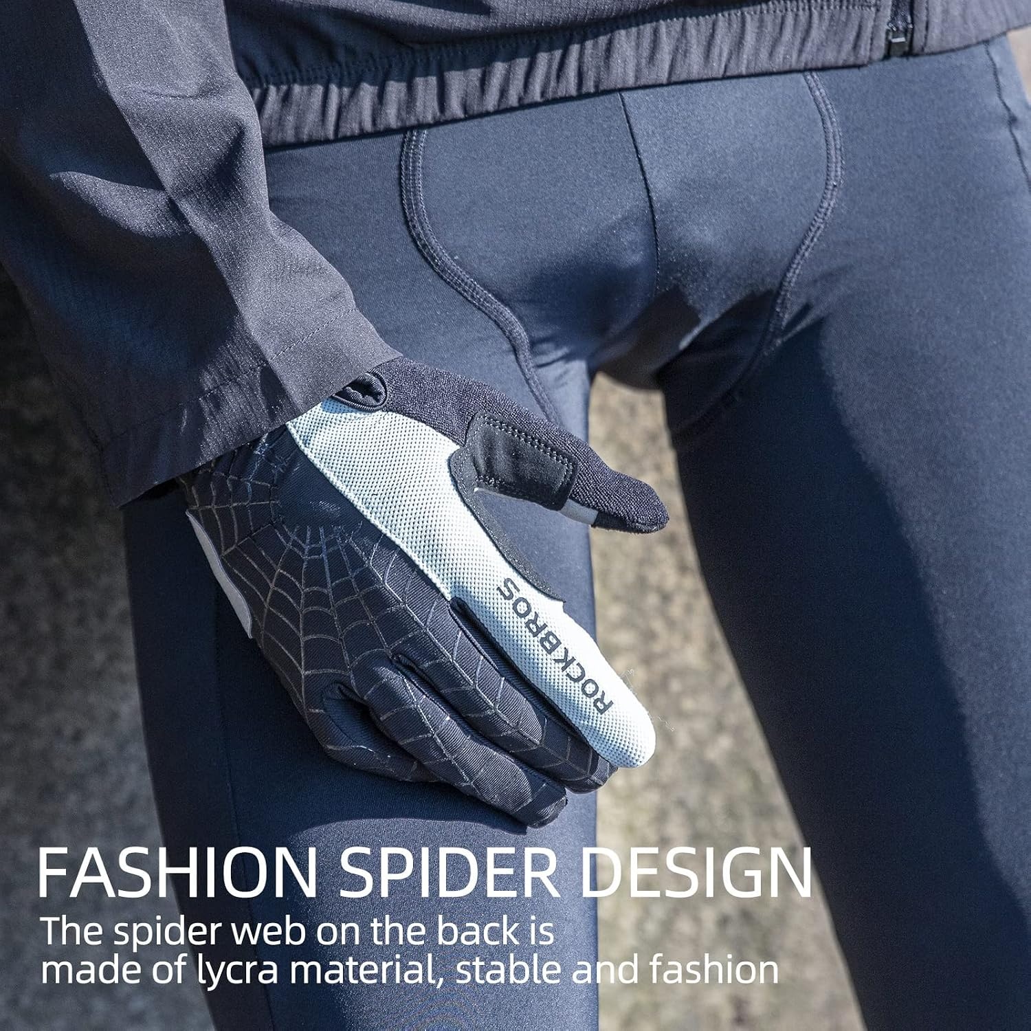 image:imageROCKBROS Cycling Gloves for Men Women Mountain Bike Gloves SBR Pad AntiSlip Road Riding Bicycle Biking Gloves for Cycling Motorcycle GymGray