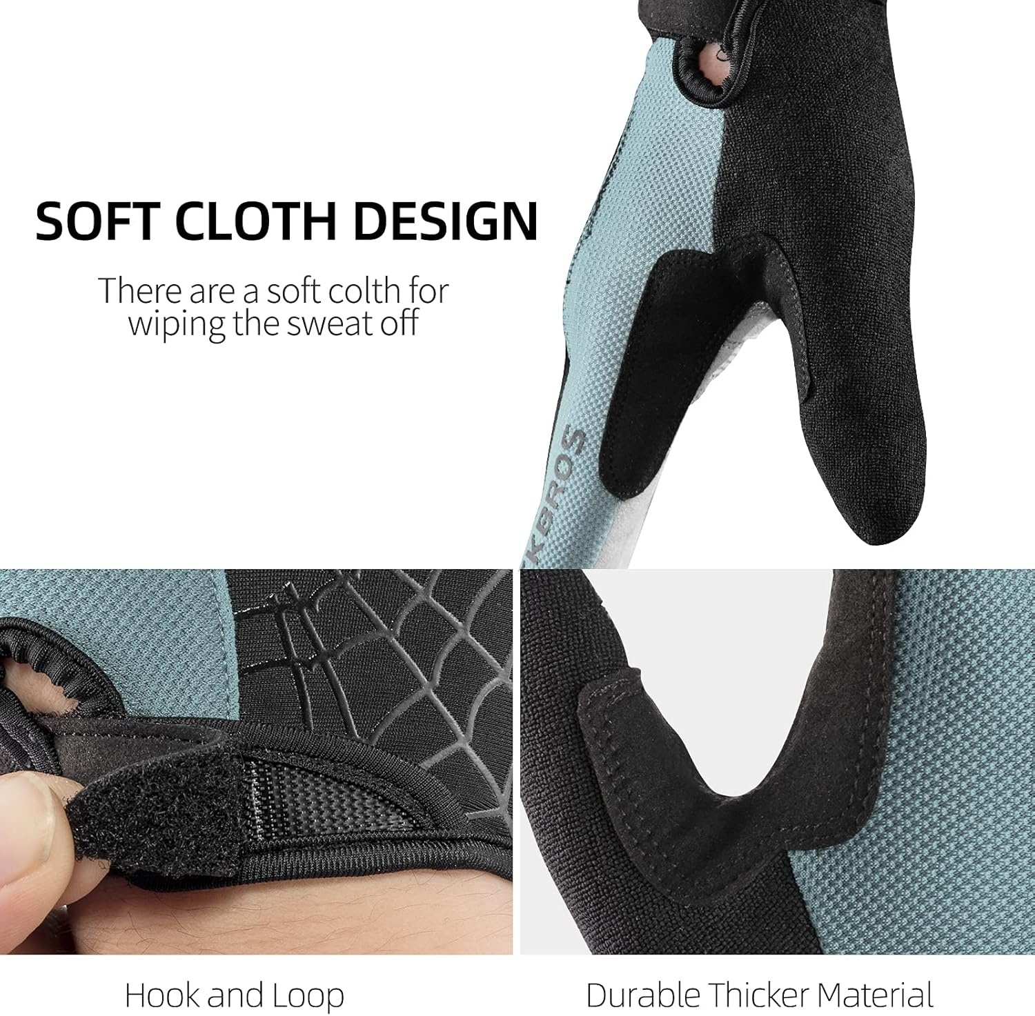 image:imageROCKBROS Cycling Gloves for Men Women Mountain Bike Gloves SBR Pad AntiSlip Road Riding Bicycle Biking Gloves for Cycling Motorcycle GymGray