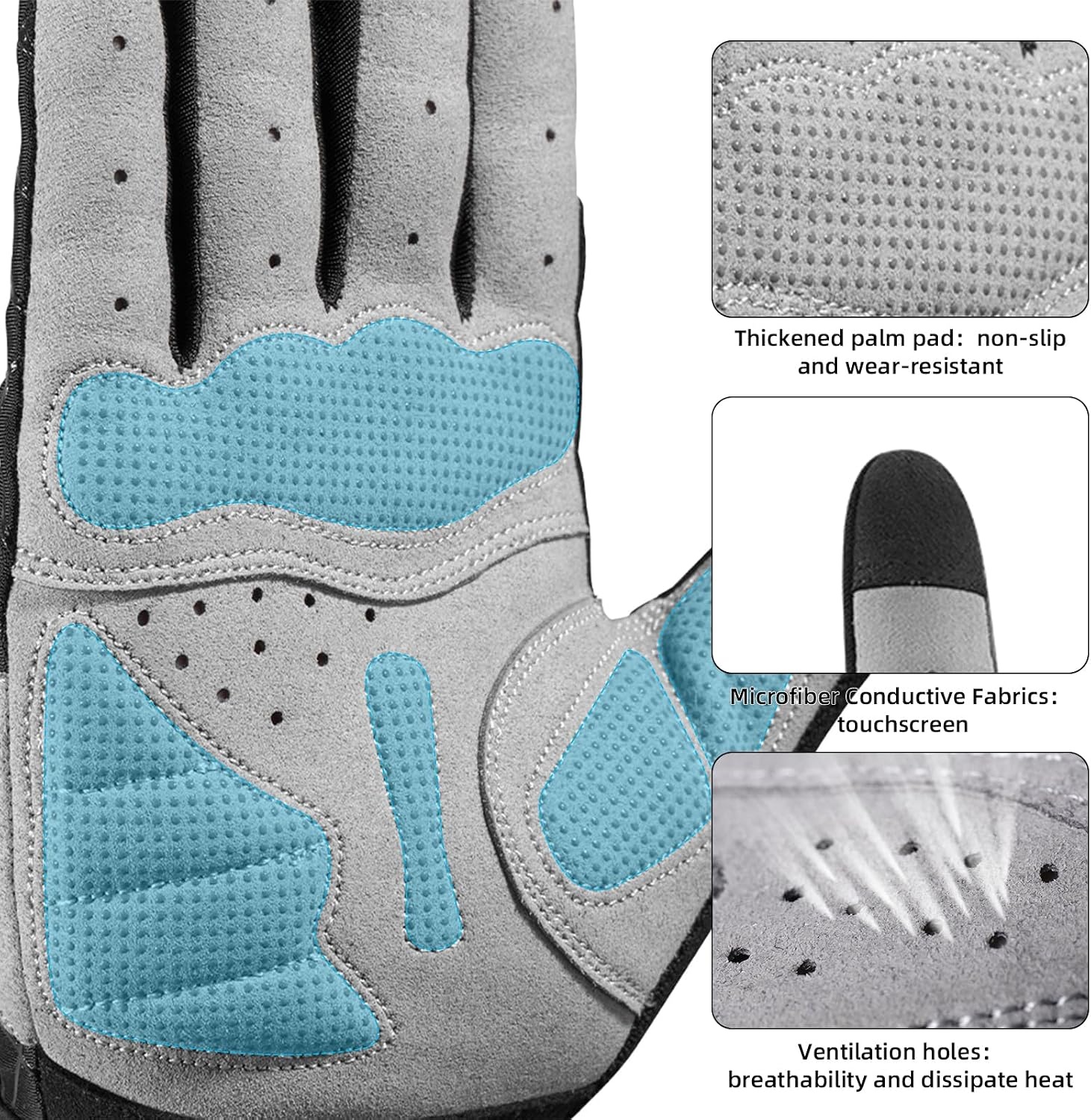 image:imageROCKBROS Cycling Gloves for Men Women Mountain Bike Gloves SBR Pad AntiSlip Road Riding Bicycle Biking Gloves for Cycling Motorcycle GymRed Black