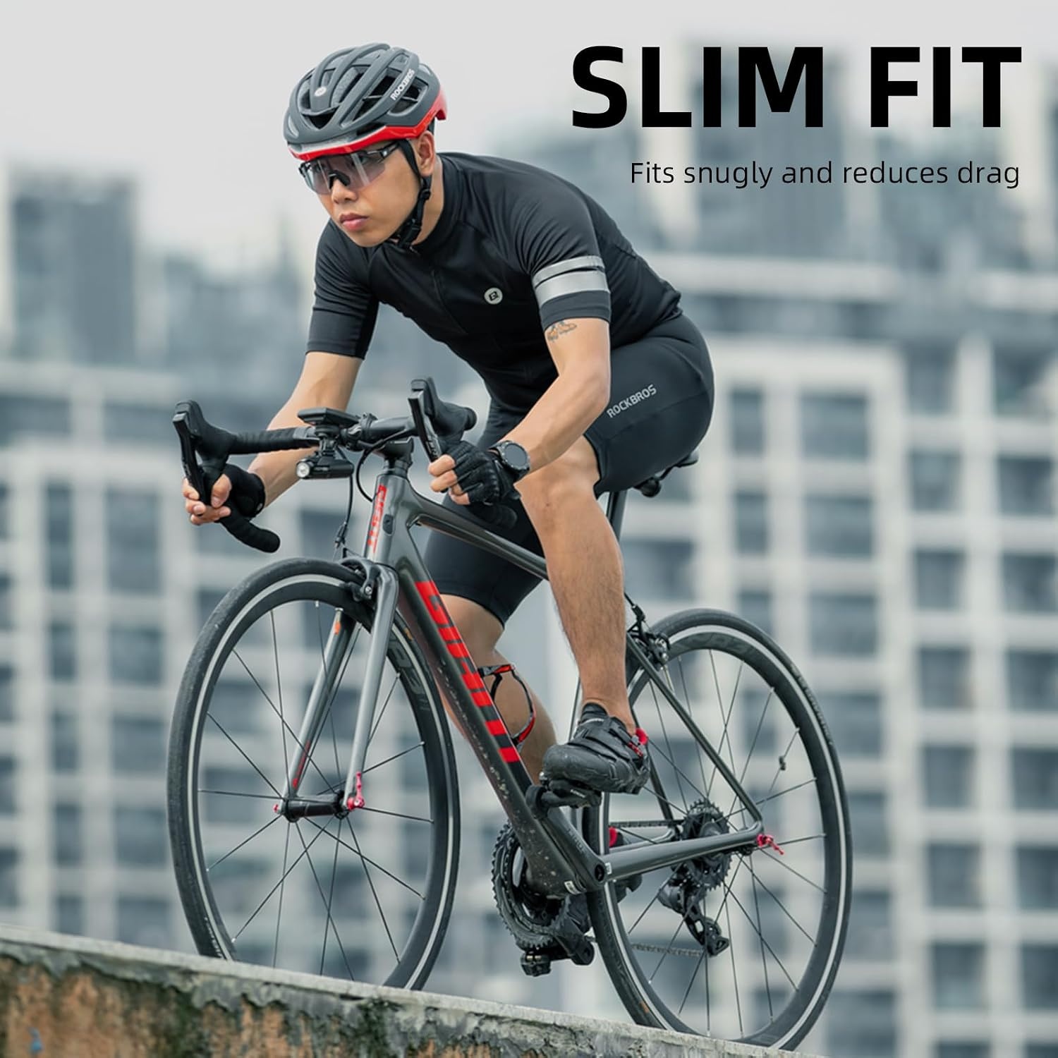 image:imageROCKBROS Cycling Jersey Full Zipper Bike Jersey with Pockets Short Sleeves Bicycle Jersey Breathable Cycling ShirtsBlack