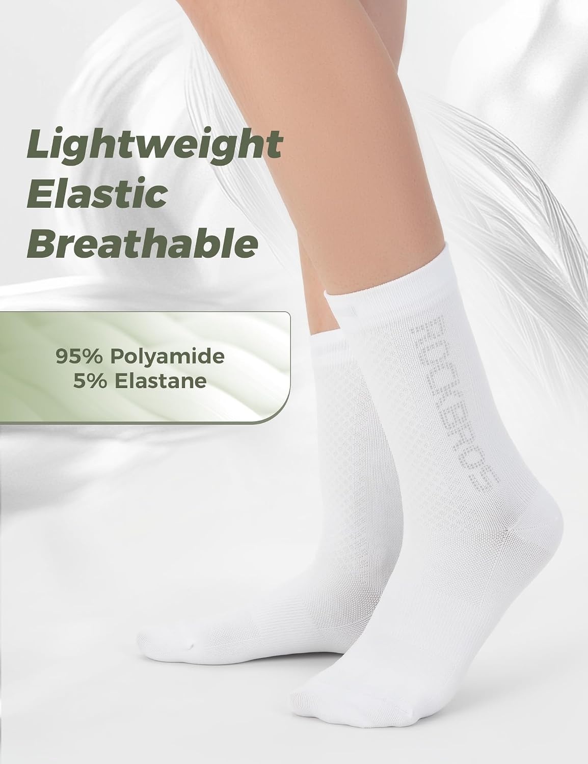 image:imageROCKBROS Cycling SocksCrew LengthBreathable amp NonSticky with reflective logoAll Seasons for Men Women Bike SocksBlack3 Pairs