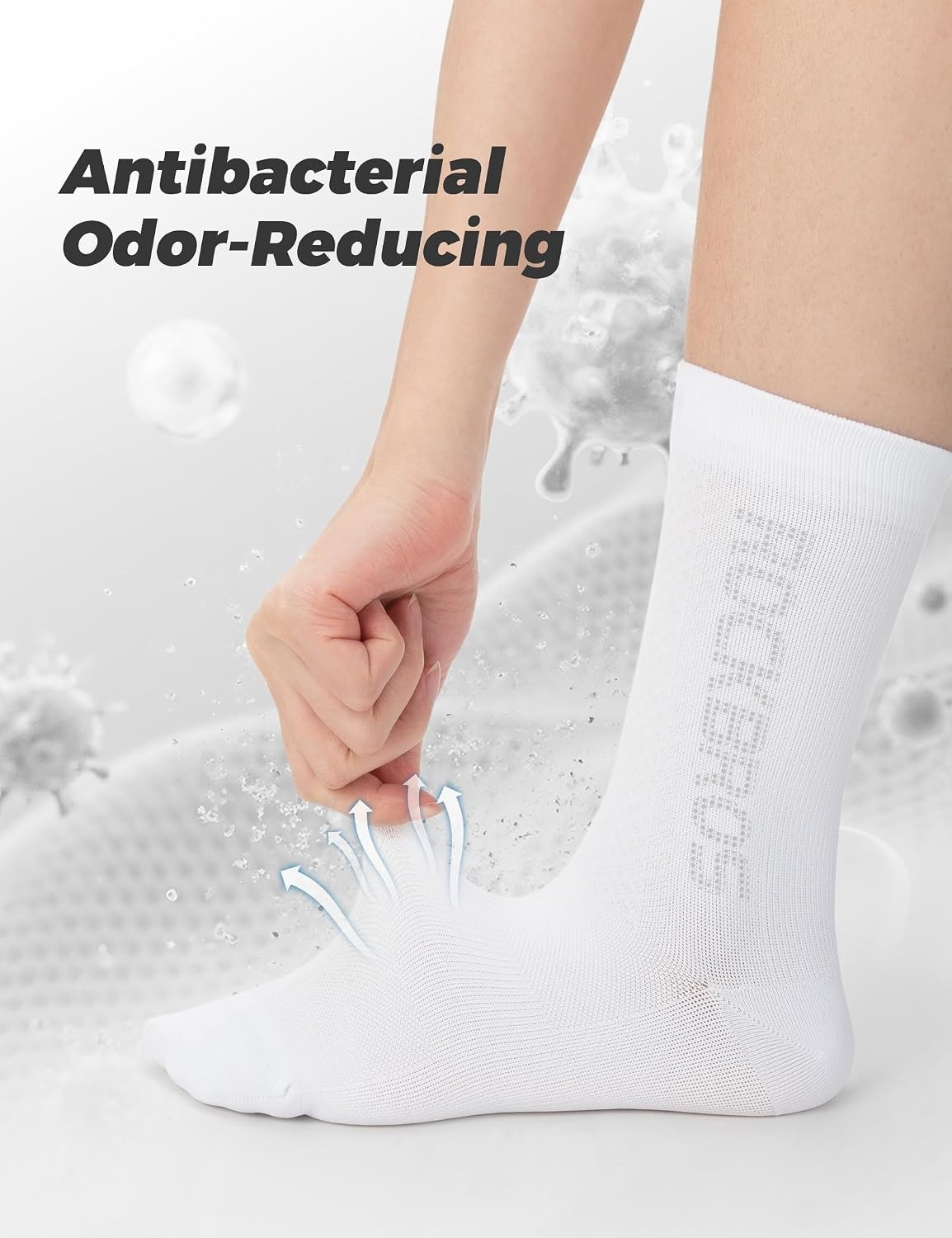 image:imageROCKBROS Cycling SocksCrew LengthBreathable amp NonSticky with reflective logoAll Seasons for Men Women Bike SocksBlack3 Pairs