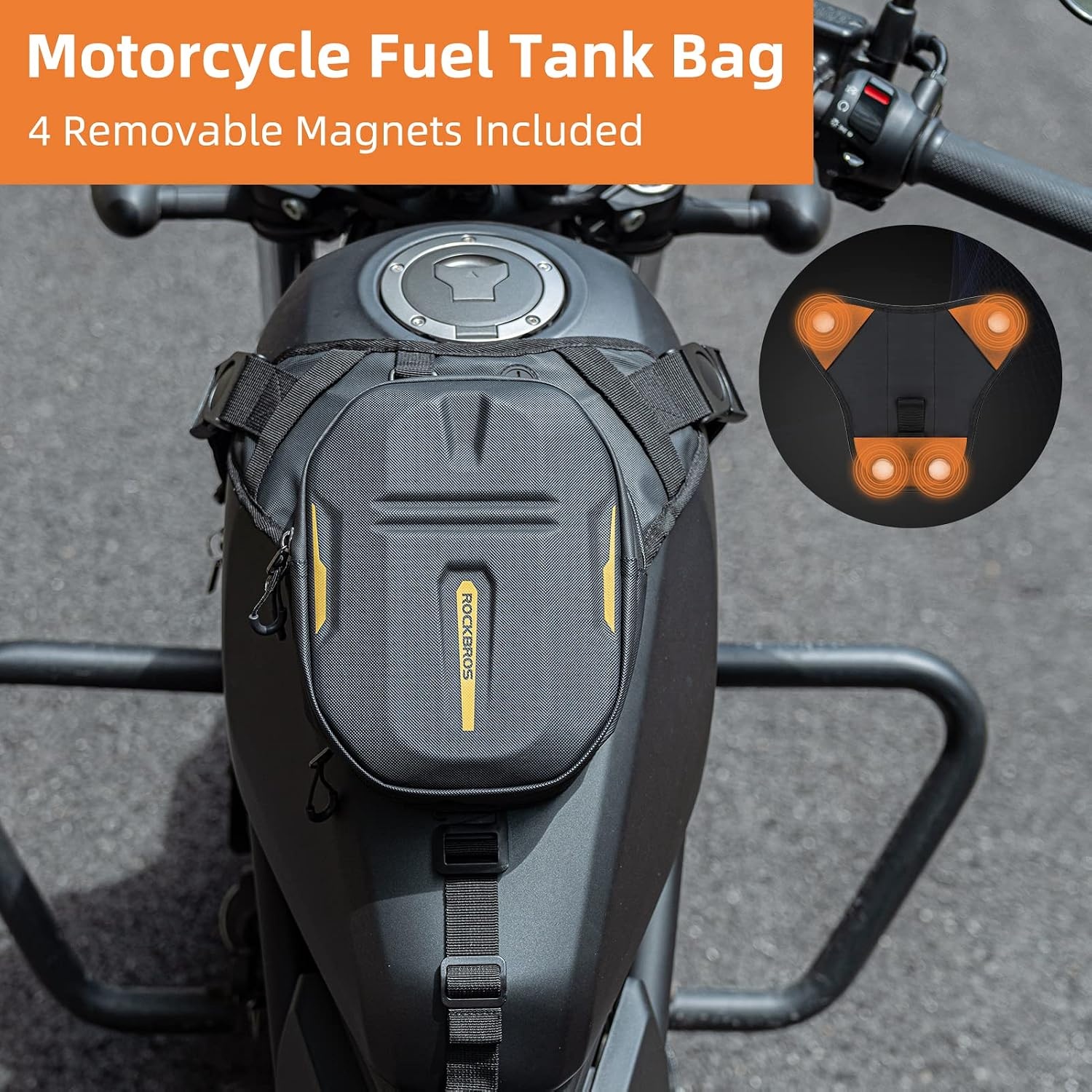 image:imageROCKBROS Drop Leg Bag 3 IN 1 Motorcycle Waist Pack Thigh Bag Magnetic Motorcycle Tank Bag Mutifunctions Leg Pouch for Men Women Cycling Hiking Running Camping Travel 10L Black