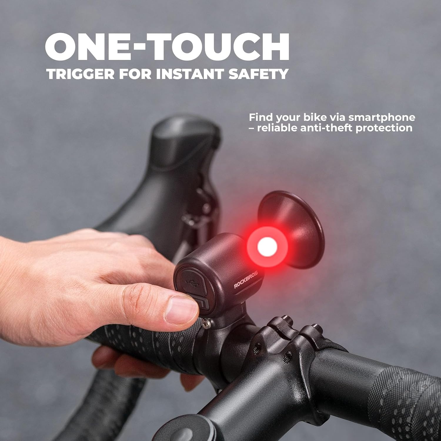 image:imageROCKBROS Electric Bike Horn Findmy Anti Loss Device 120dB Bike Horn AlarmIPX5 Waterproof Bicycle Horns for MountainRoadFoldingElectric Bikesblue