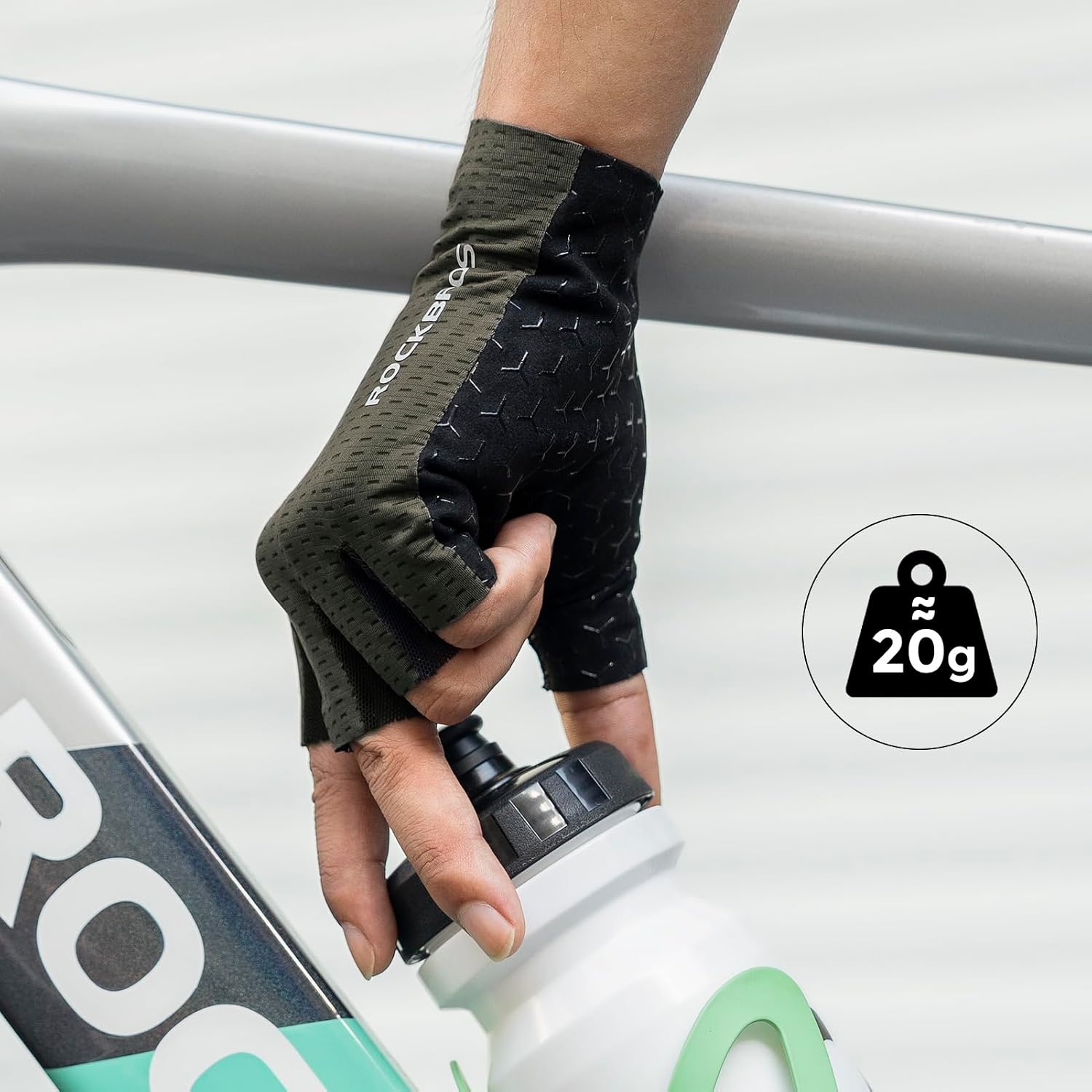 image:imageROCKBROS Half Finger Cycling Mountain Biking AntiSlip Breathable Bicycle Bike Gloves for Men Women Cycling Sports GlovesGreenM