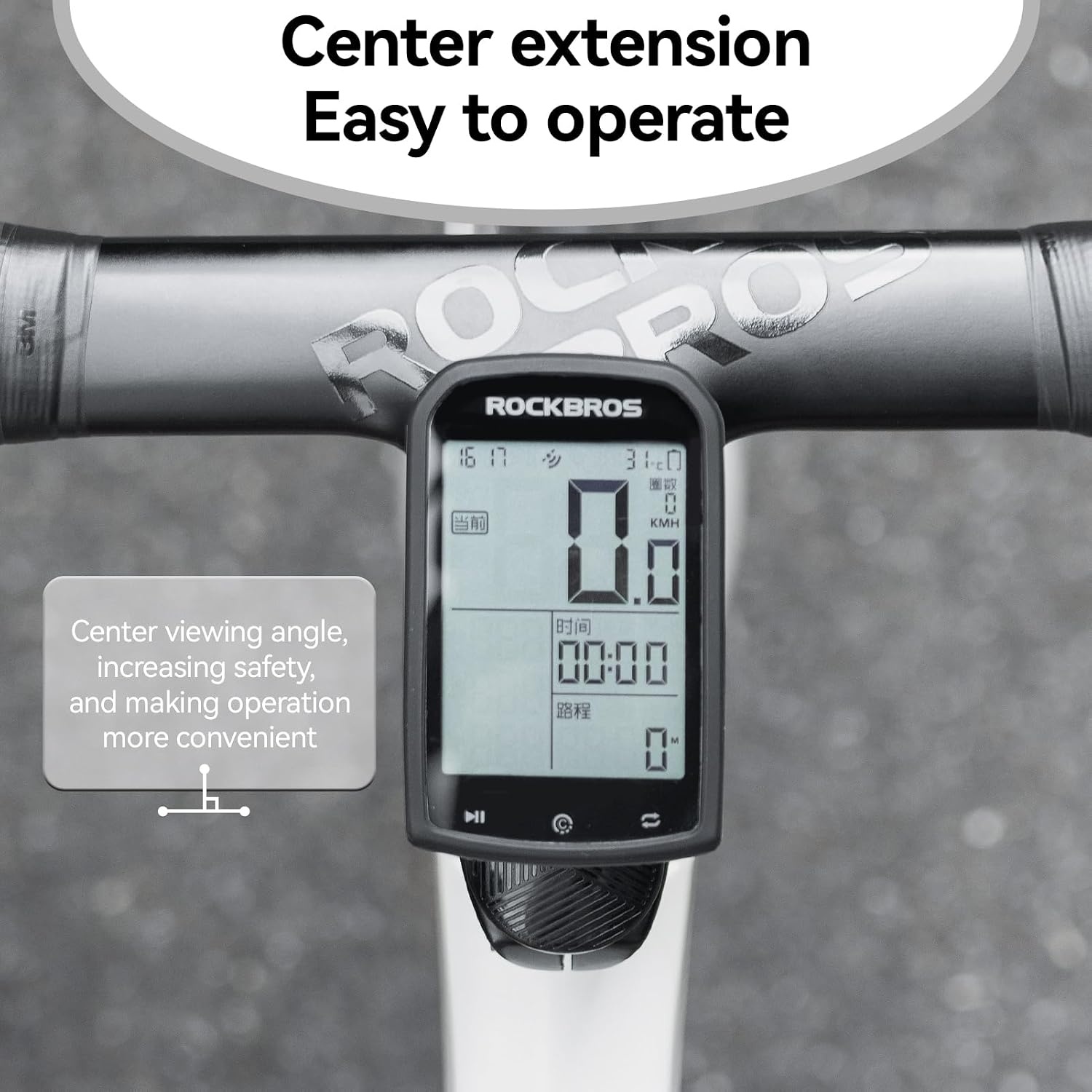 image:imageROCKBROS Headset Computer Mount Lightweight Aluminum Bike Computer Mount Centered View Adjustable AntiLoss Ready Compatible with Garmin amp Mainstream Watch Tables