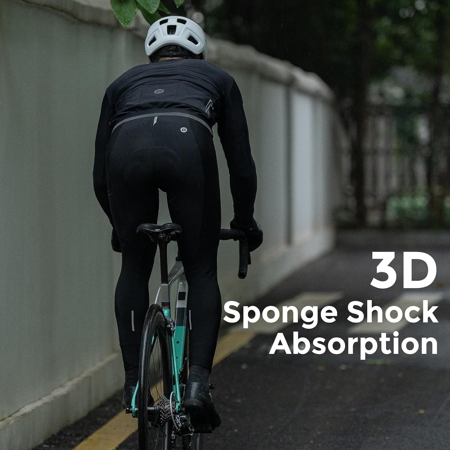 image:imageROCKBROS Mens Cycling Pants with 3D Padding Breathable Bike Tights for Road MTB Riding with Pockets BlackBlack