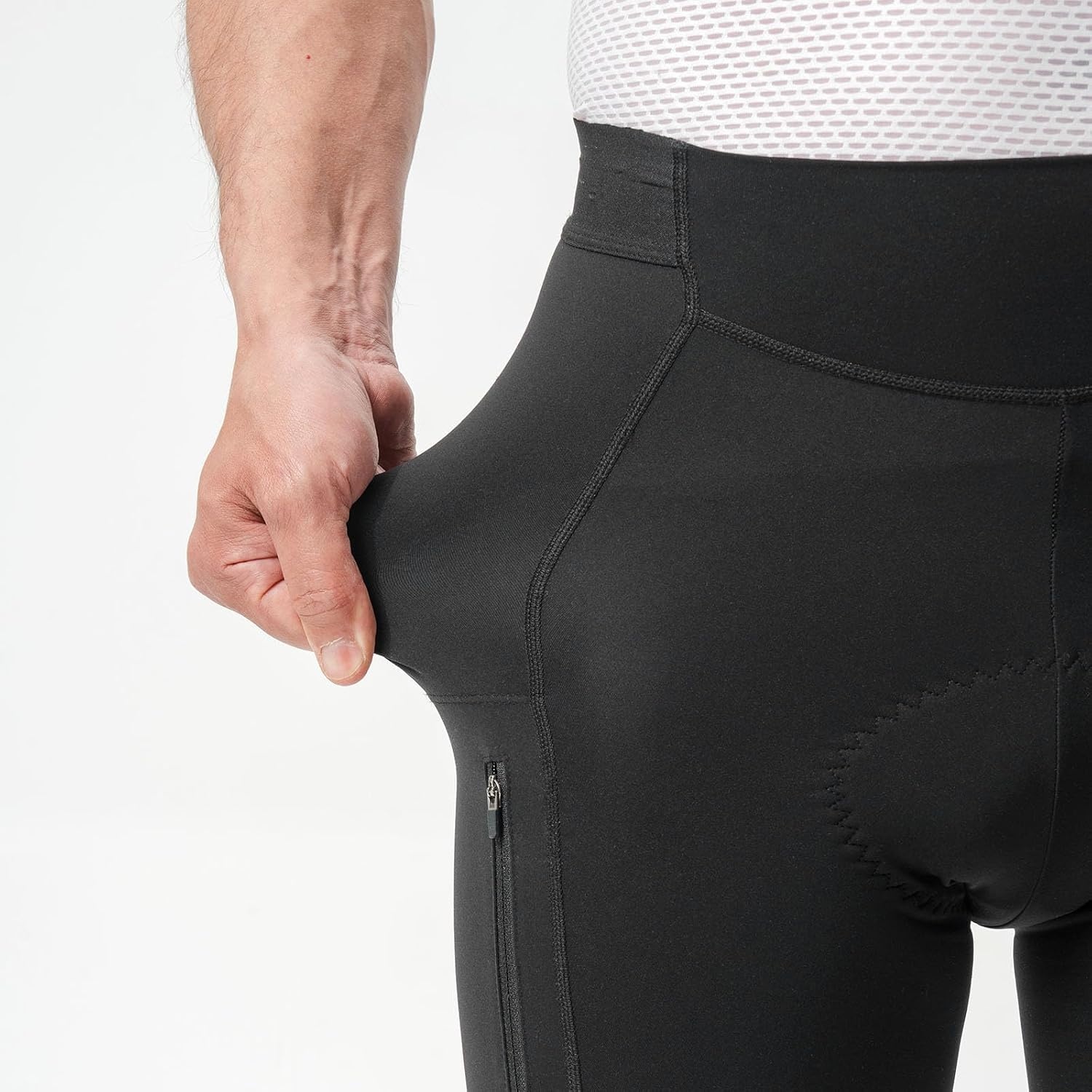 image:imageROCKBROS Mens Summer Cycling Shorts High Elastic Breathable Quick Dry Sponge Padded Zipper Pockets Bicycle Biking Tights