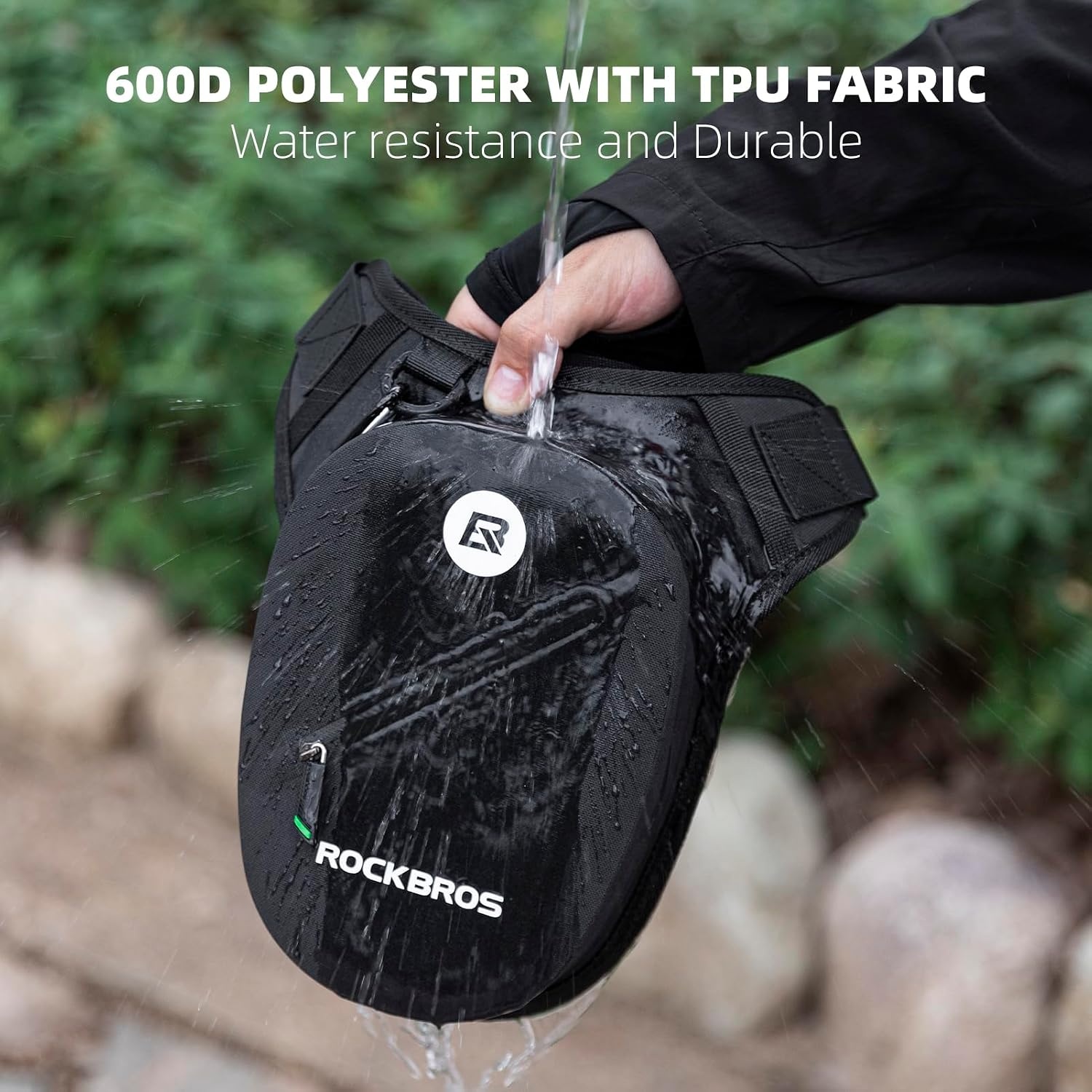 image:imageROCKBROS Motorcycle Drop Leg Bag Small Waterproof for Men Women Bike Riding Cycling Hiking Waist Pack Thigh Fanny Pouch Outdoor Travel Camping Casual Daypack Black
