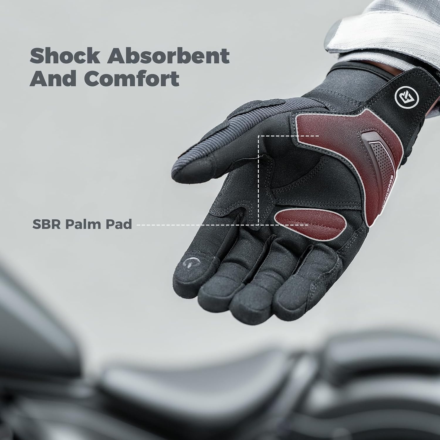 image:imageROCKBROS Motorcycle Gloves for Men amp Women Touchscreen Cycling Gloves with Breathable Hard Knuckles for Outdoor Sports Mountain Dirt Bike amp Bicycle MTBUS XL Asia XXL