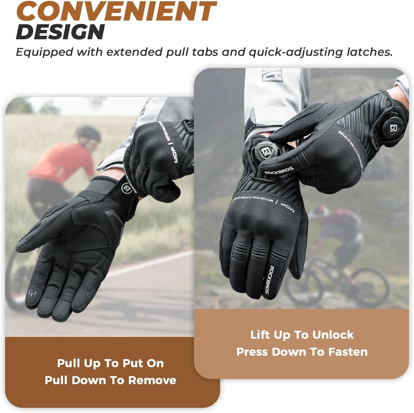 image:imageROCKBROS Motorcycle Gloves for Men amp Women Touchscreen Cycling Gloves with Breathable Hard Knuckles for Outdoor Sports Mountain Dirt Bike amp Bicycle MTBUS XL Asia XXL
