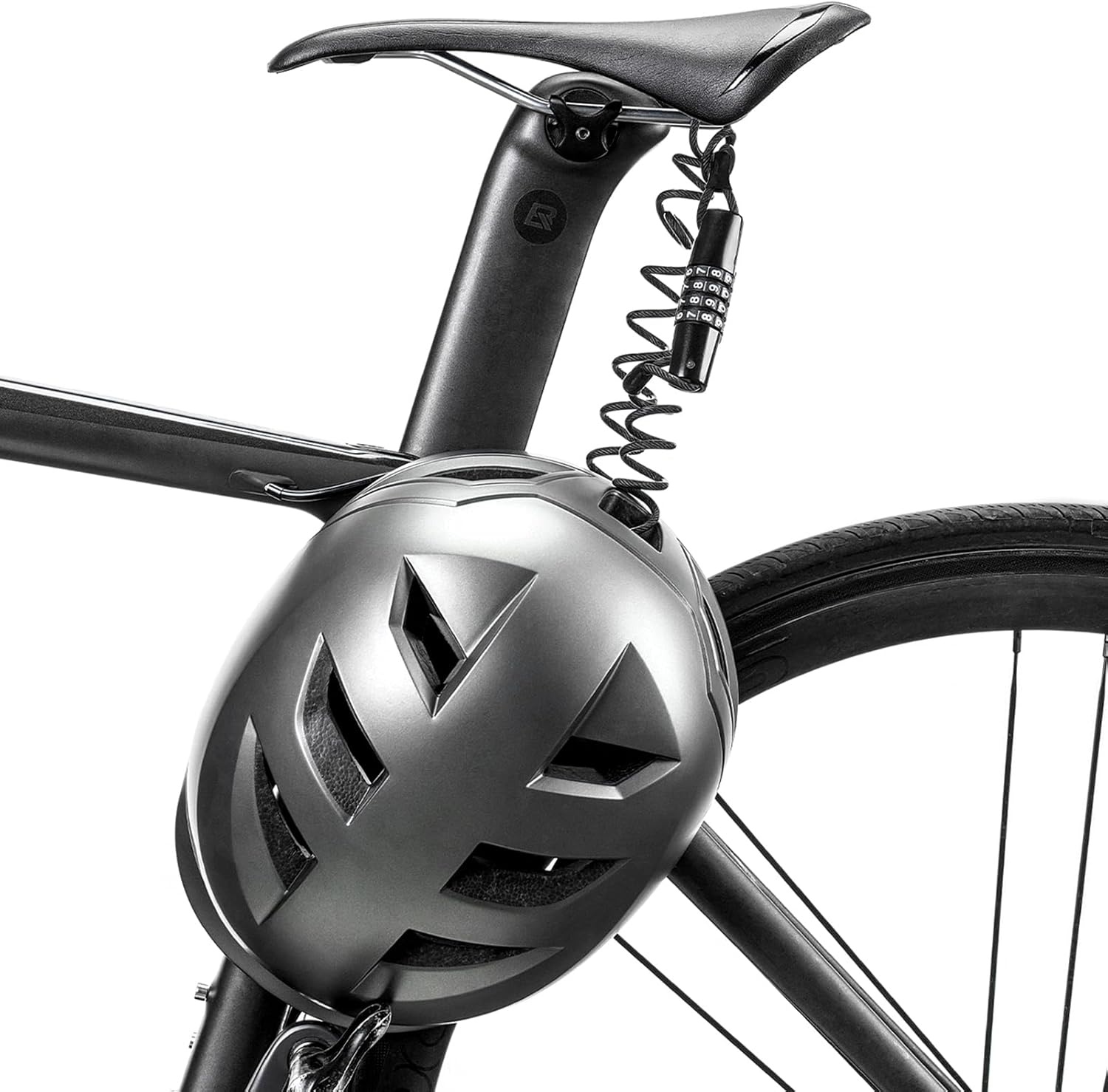 image:imageROCKBROS Motorcycle Helmet Lock with Retractable 4Digit Cable Lock for Bikes Strollers LuggageStraight