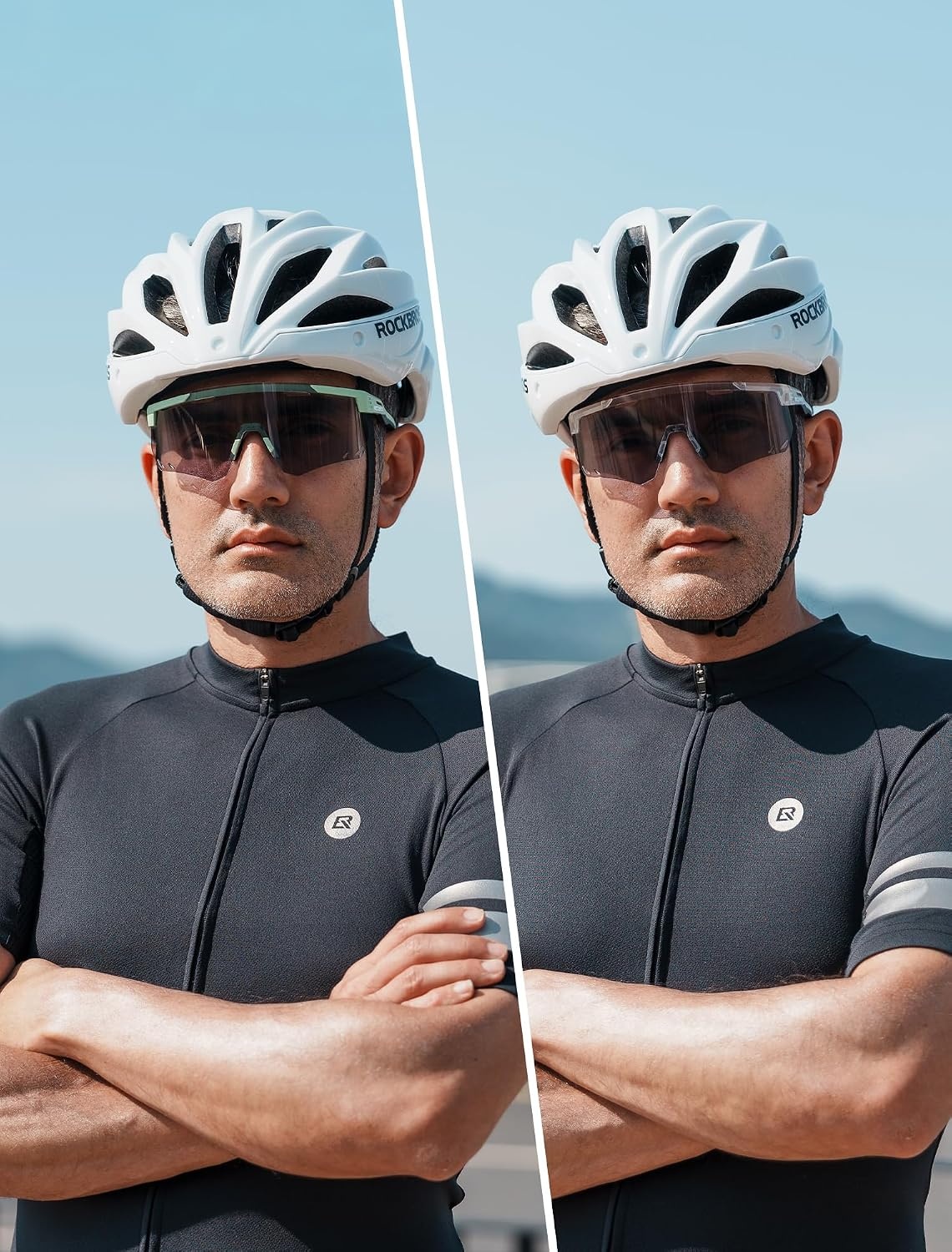image:imageROCKBROS Photochromic Cycling Glasses Antifog Photochromic Sunglasses UV Protection Mountain Bike GlassesWhite