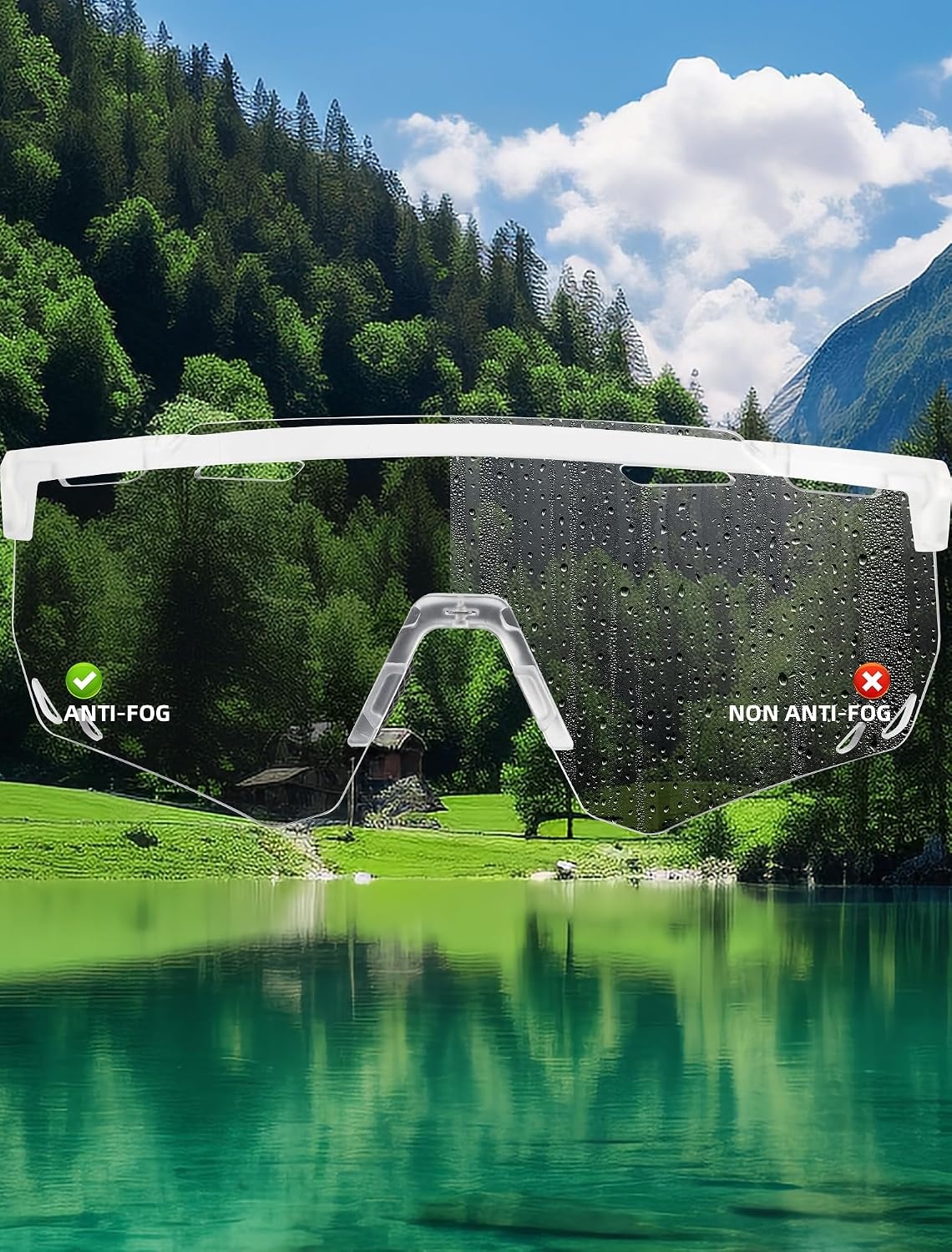 image:imageROCKBROS Photochromic Cycling Glasses Antifog Photochromic Sunglasses UV Protection Mountain Bike GlassesWhite