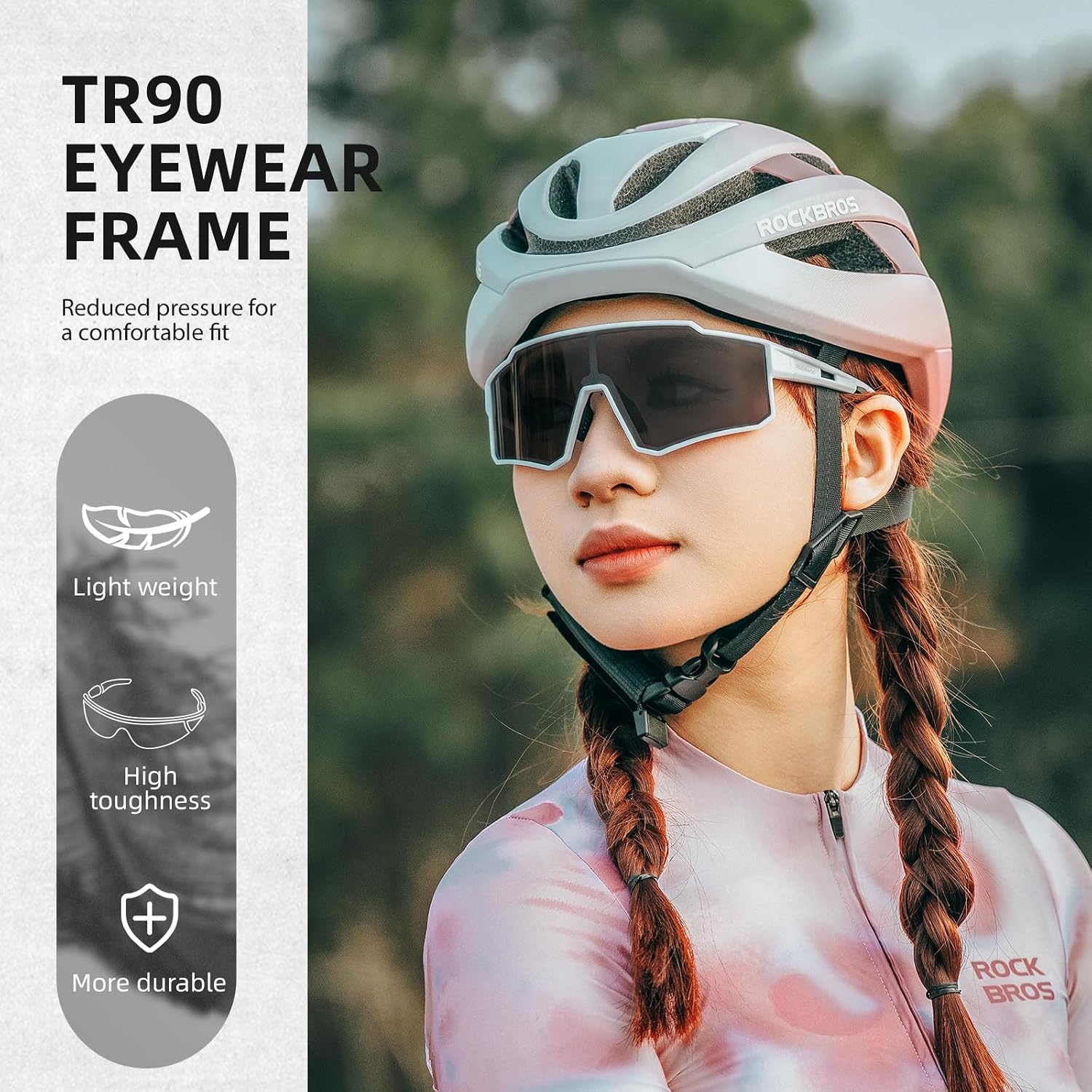 image:imageROCKBROS Photochromic Cycling Glasses UV400 Sports Sunglasses for Men Women Clear Biking Glasses for Baseball Running MTB Riding Golf Fishing