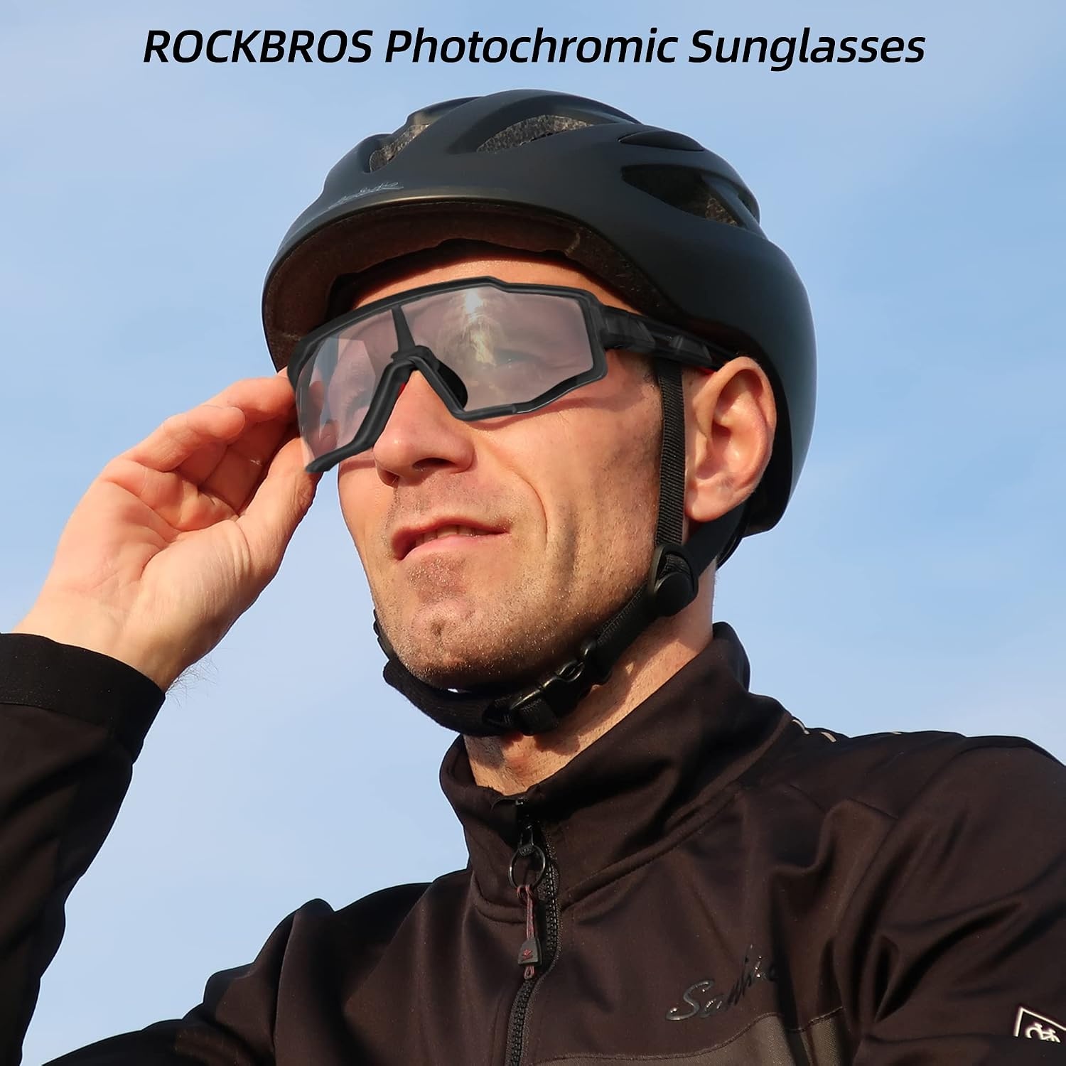 image:imageROCKBROS Photochromic Sunglasses for Men Women Sports Cycling Glasses UV Protection Windproof Bike Glasses for Running